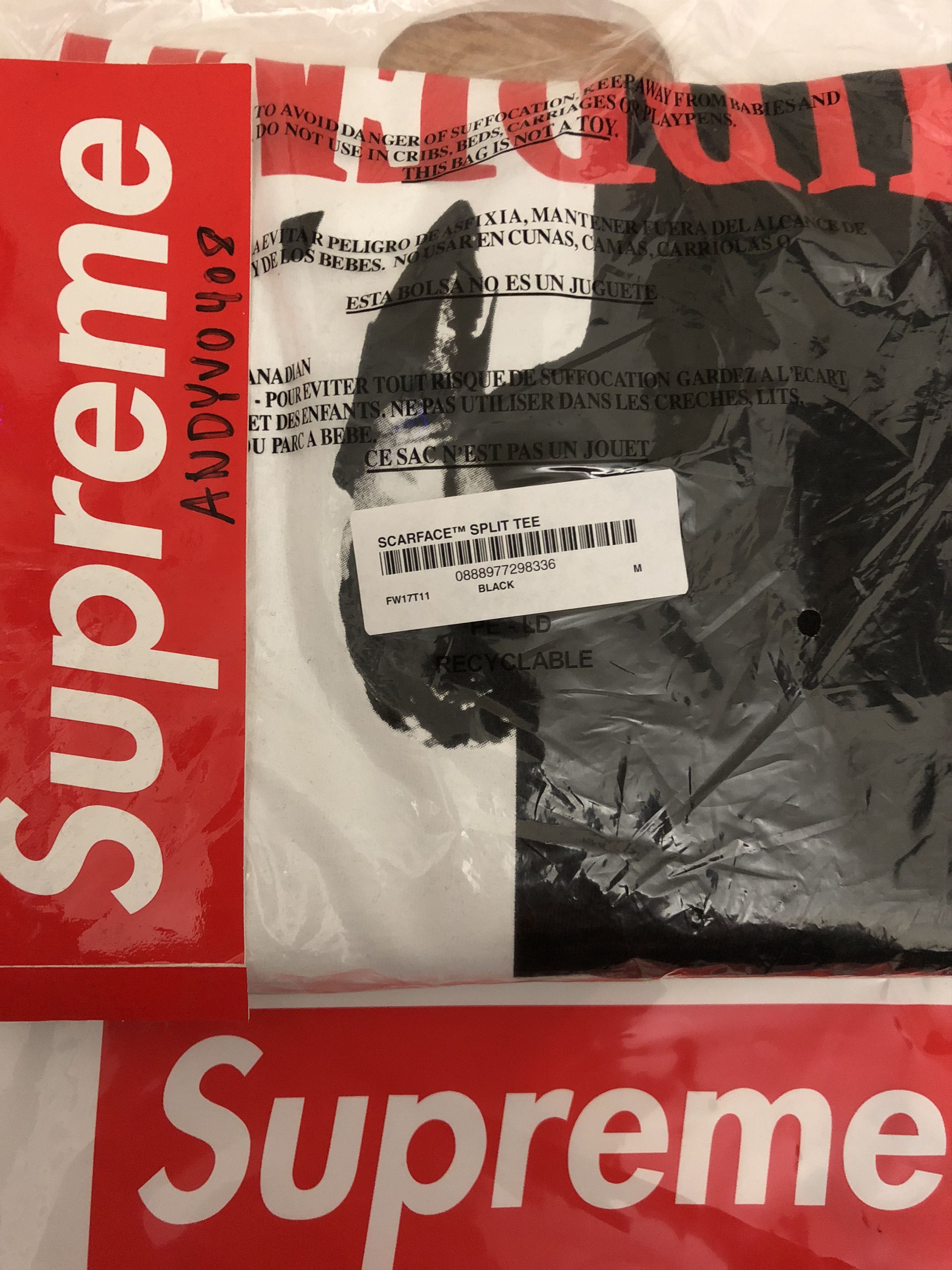 Supreme Supreme Scarface Split Tee Black Medium T Shirt Grailed