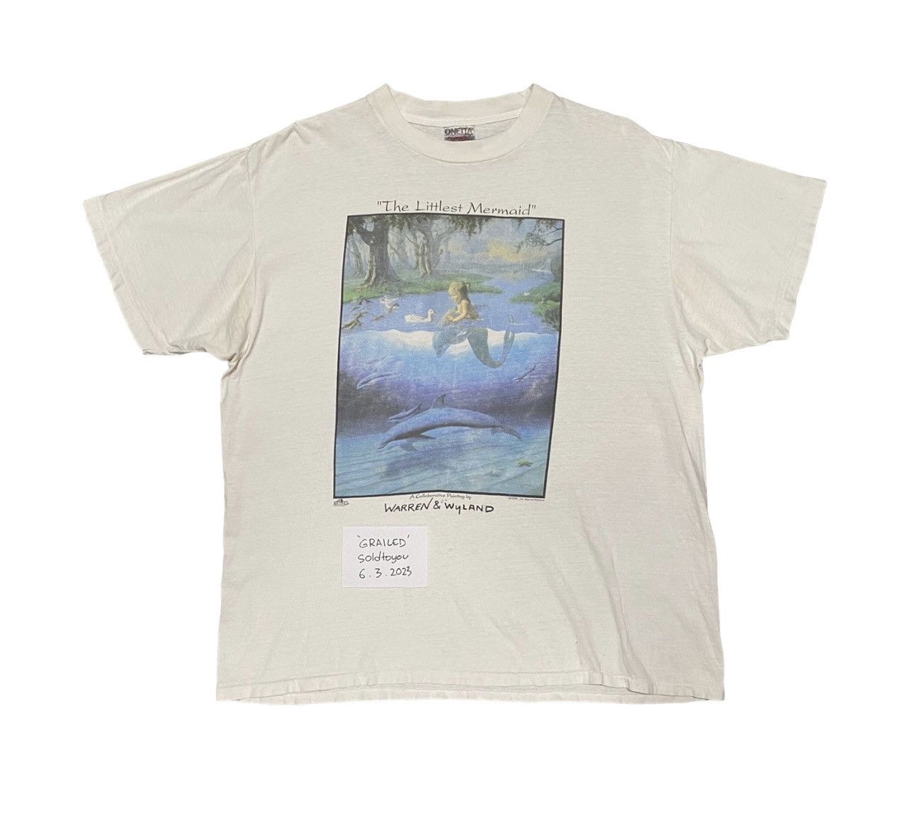 Vintage VINTAGE 90’s The Littlest Mermaid Art Tshirt Warren & Wyland Size US XL / EU 56 / 4 - 1 Thumbnail