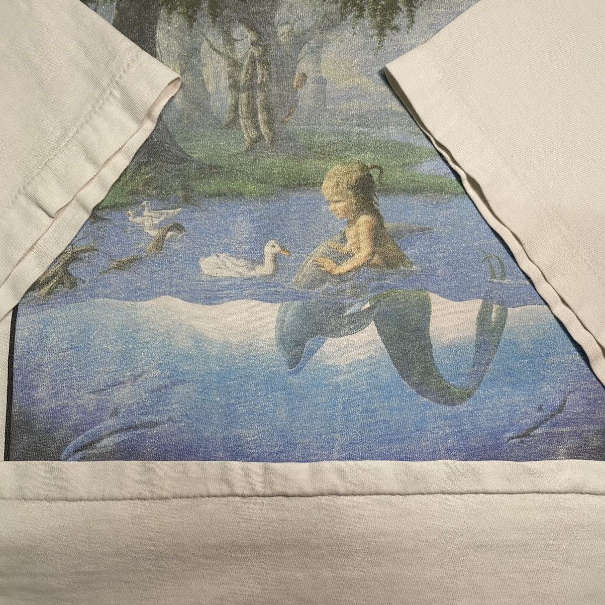 Vintage VINTAGE 90’s The Littlest Mermaid Art Tshirt Warren & Wyland Size US XL / EU 56 / 4 - 13 Thumbnail