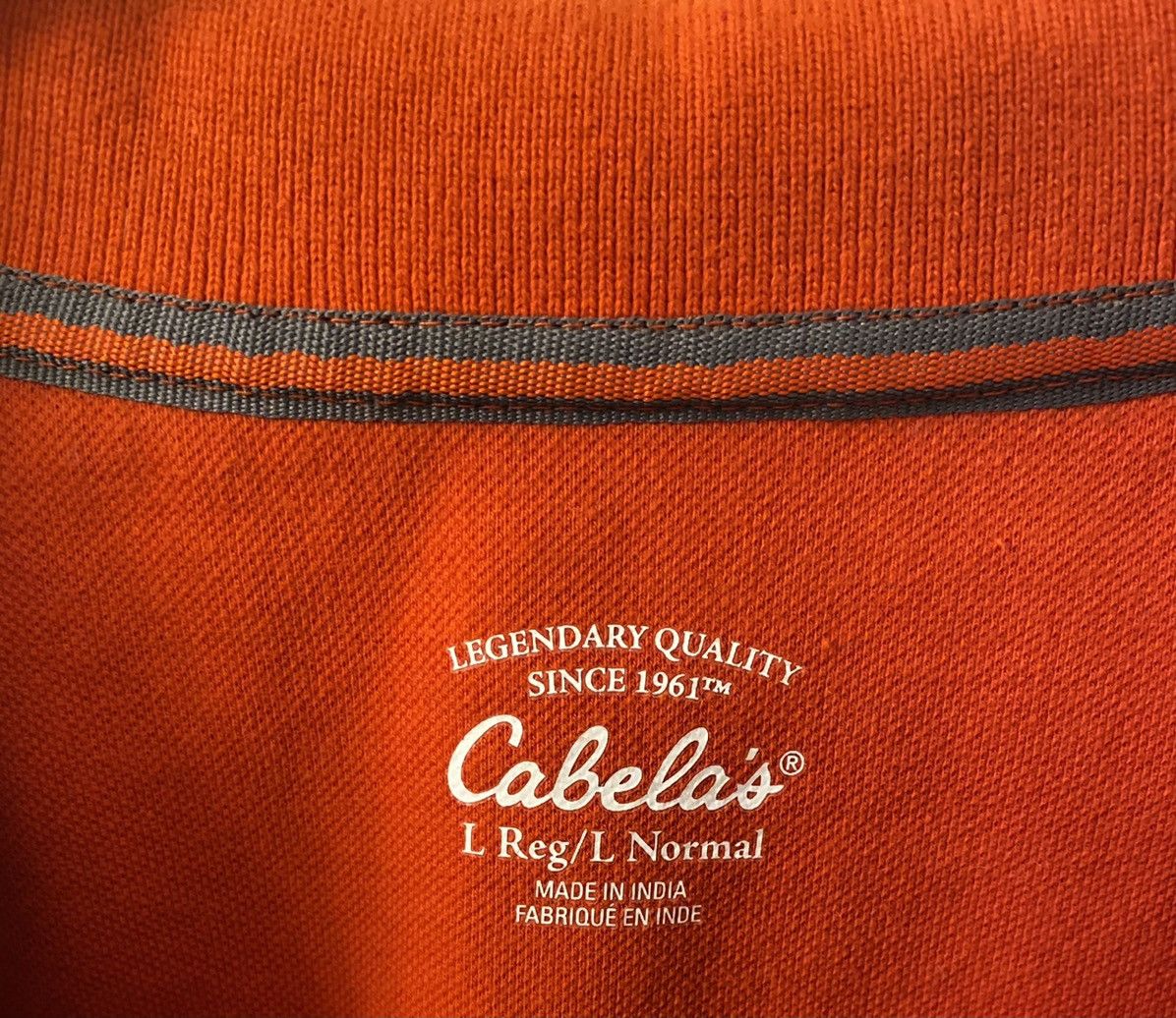 Cabelas Cabelas Mens Orange/Red Polo Shirt - Size L (Like New) Size US L / EU 52-54 / 3 - 6 Thumbnail