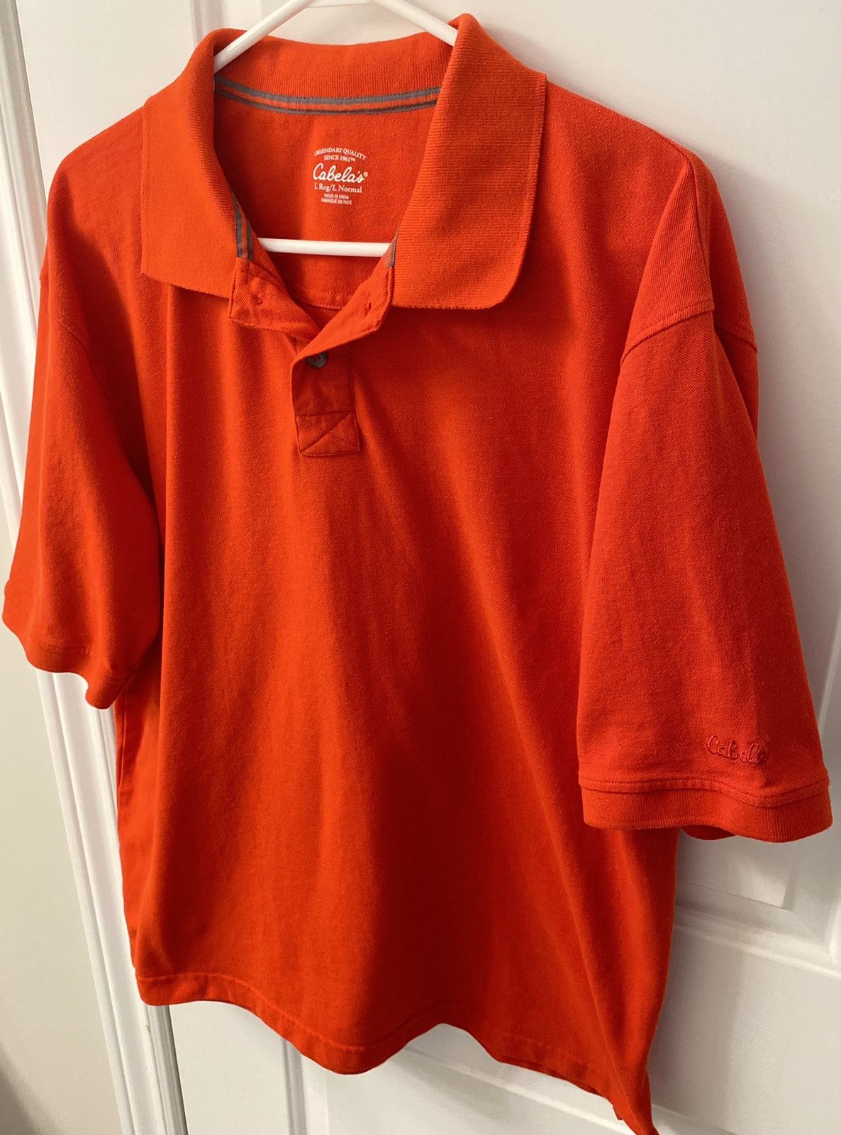 Cabelas Cabelas Mens Orange/Red Polo Shirt - Size L (Like New) Size US L / EU 52-54 / 3 - 3 Thumbnail