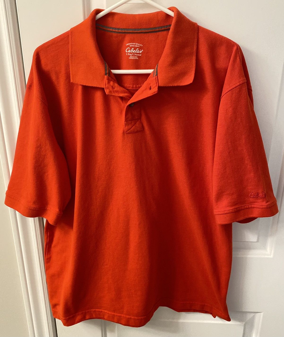 Cabelas Cabelas Mens Orange/Red Polo Shirt - Size L (Like New) Size US L / EU 52-54 / 3 - 1 Thumbnail