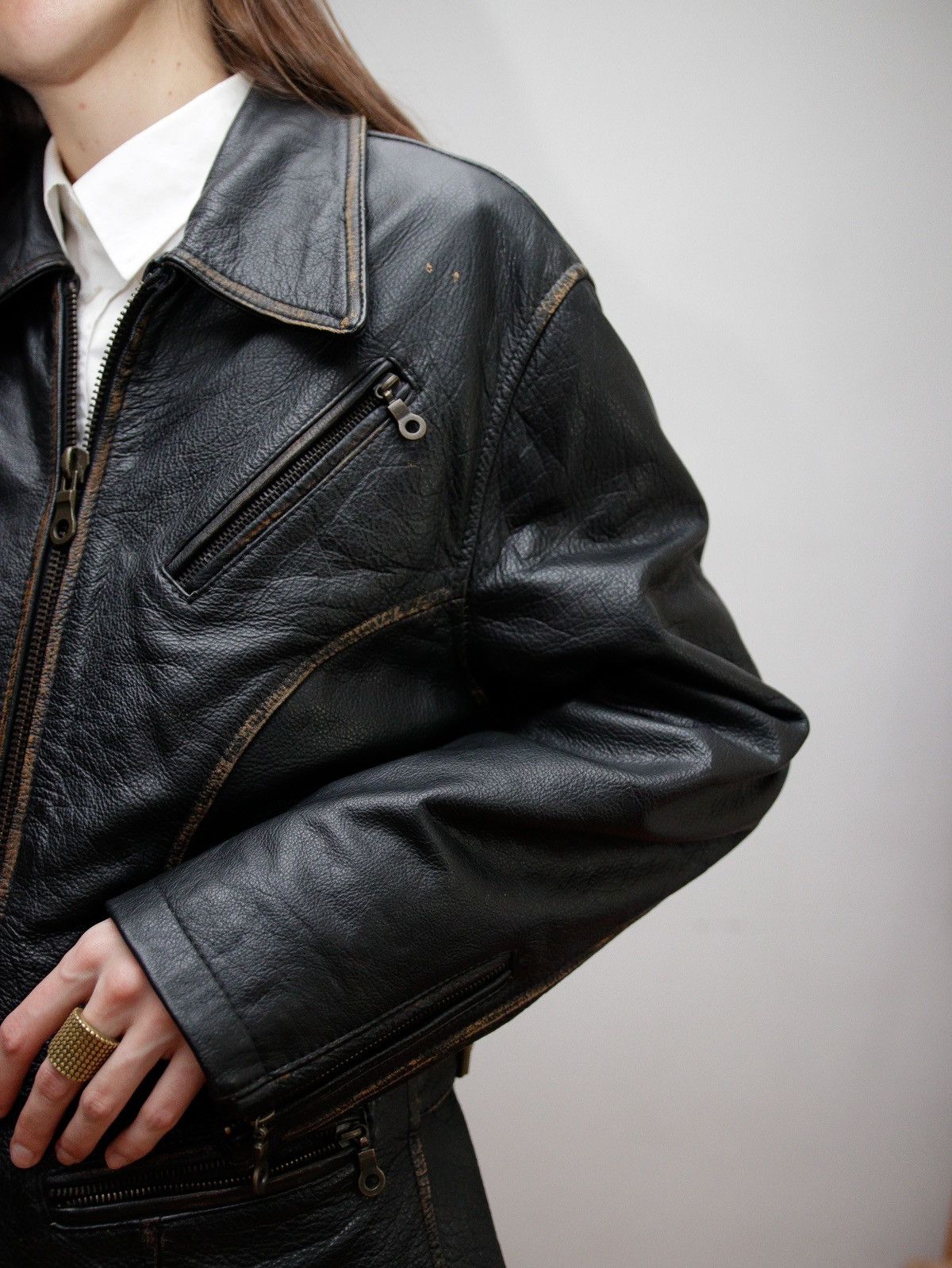 Japanese Brand × Vintage Vintage leather jacket Size M / US 6-8 / IT 42-44 - 9 Thumbnail