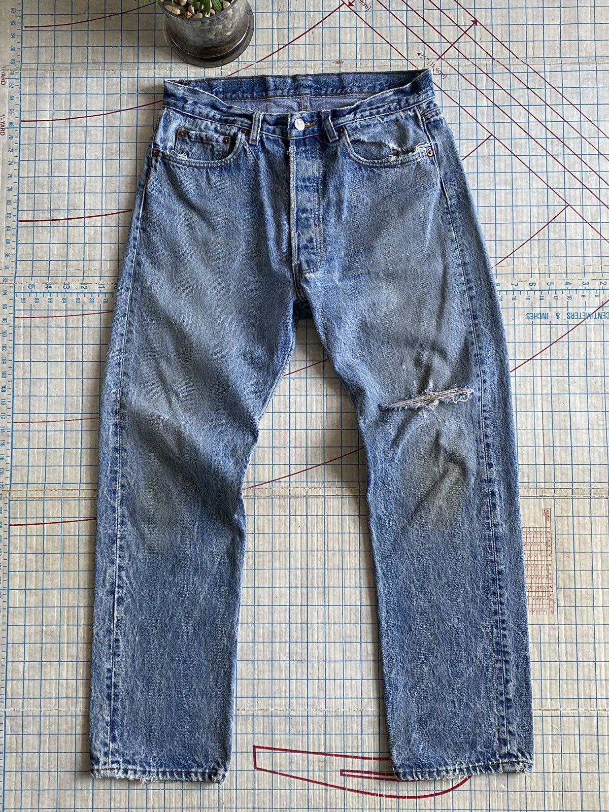 Vintage Levi’s 501 Distressed Denim Fits 32 Made in USA