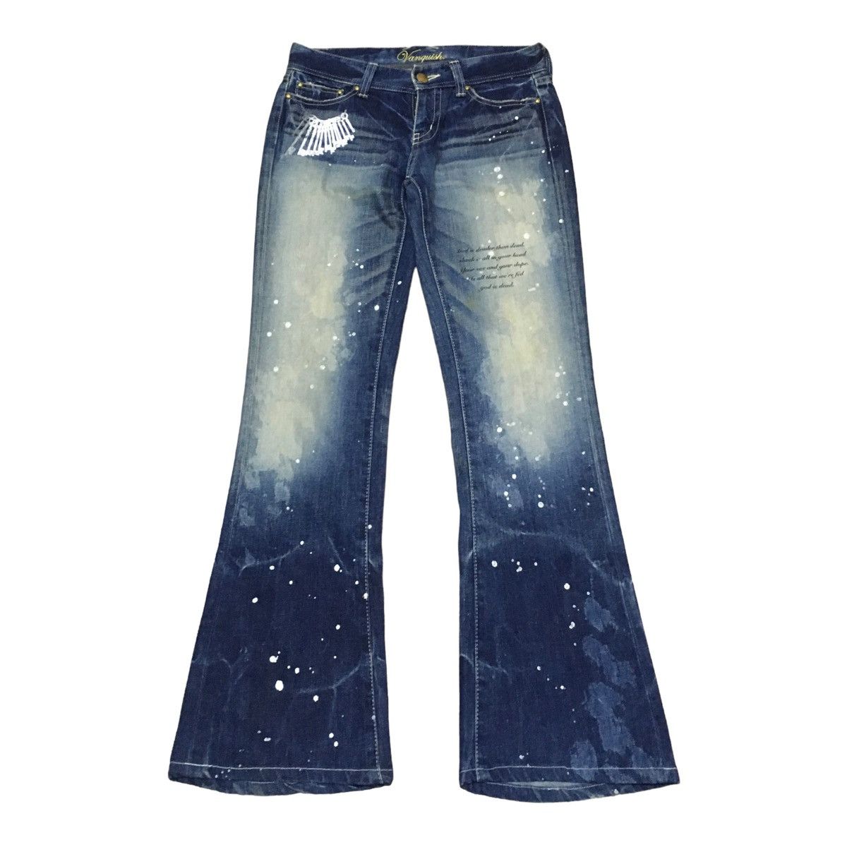 If Six Was Nine Rare Design Vintage Vanquish Distressed Flared Jeans 1990s Size US 32 / EU 48 - 1 Thumbnail