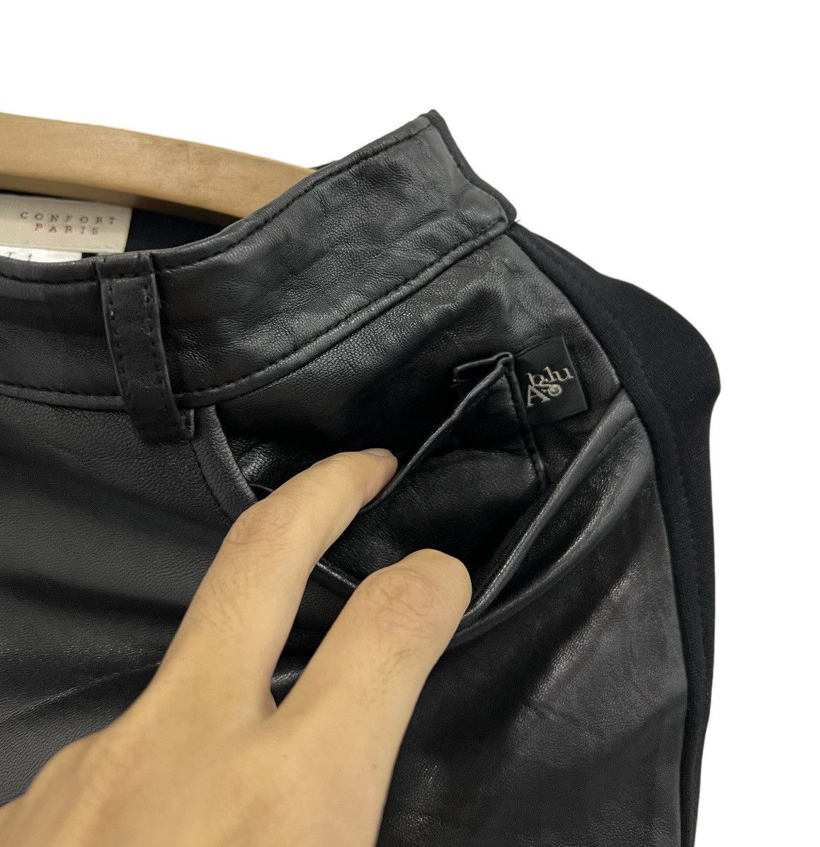 Leather As blu Confort Paris Made In France Leather Pants Size 23" - 6 Thumbnail