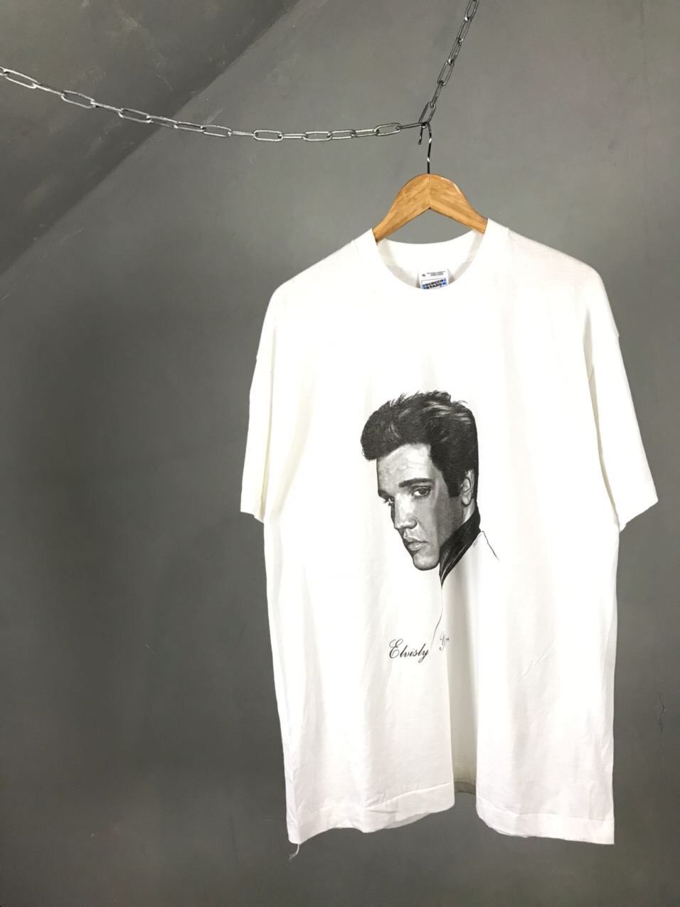 image of Elvis Presley Vintage Star Tee in White, Men's (Size XL)