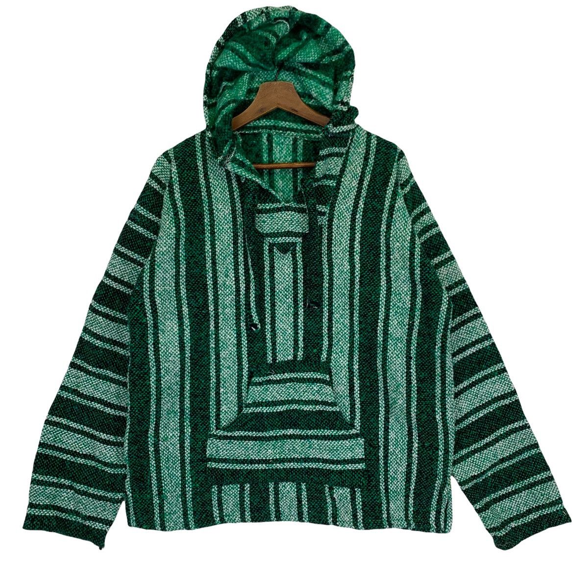 Mexican Threads Mexican Baja Hoodie Striped Jumper Sweater Size US M / EU 48-50 / 2 - 1 Thumbnail