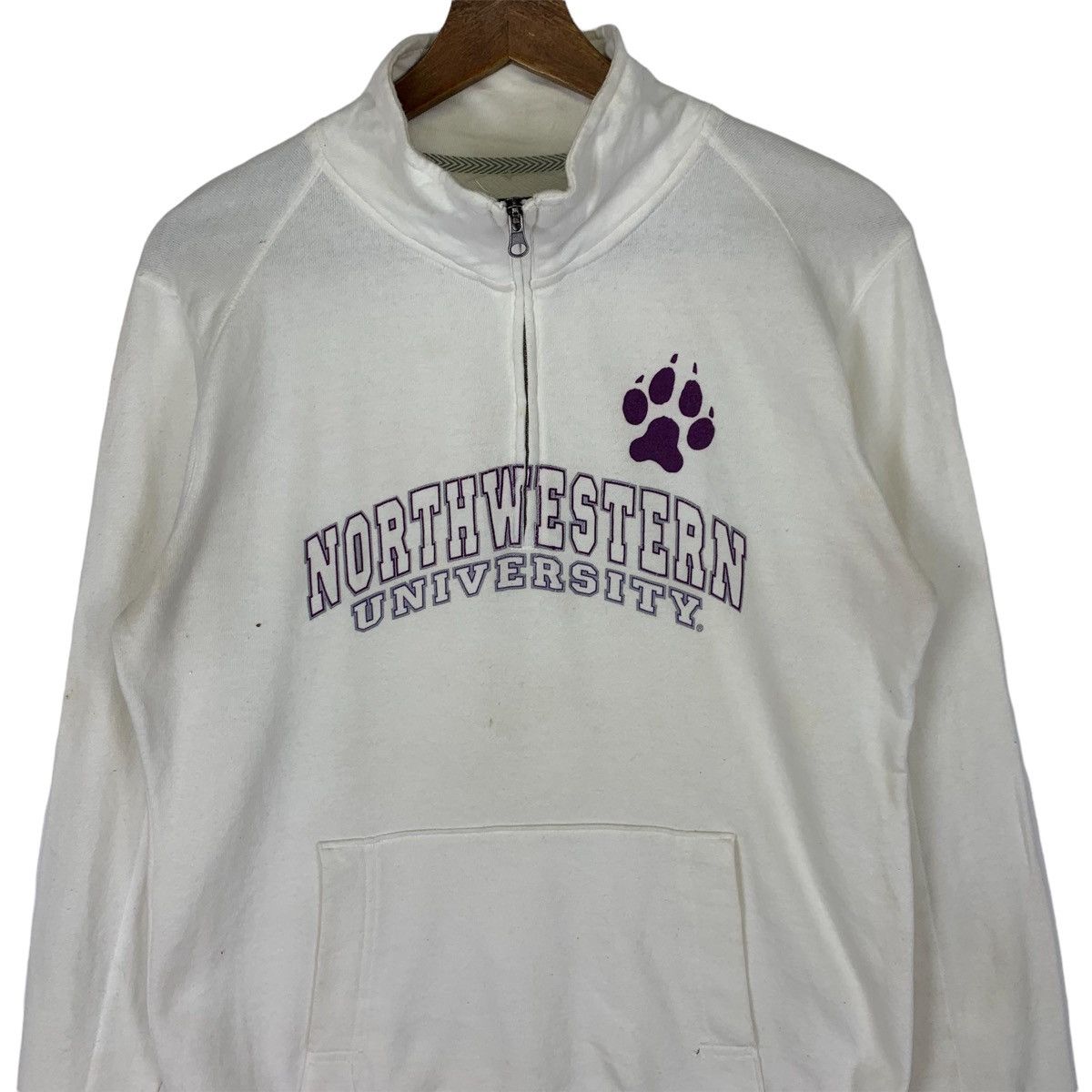 Jansport 90s North Western Big Logo Half Zip Jumper Sweatshirt Size US M / EU 48-50 / 2 - 2 Thumbnail