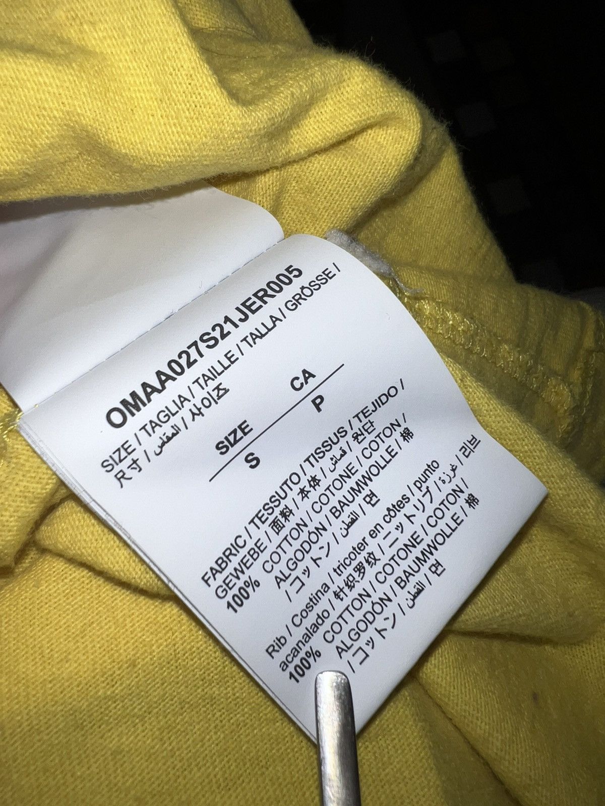 Off-White Off-White SPRAY MARKER S/S SLIM T-shirt - Yellow Size US S / EU 44-46 / 1 - 5 Thumbnail