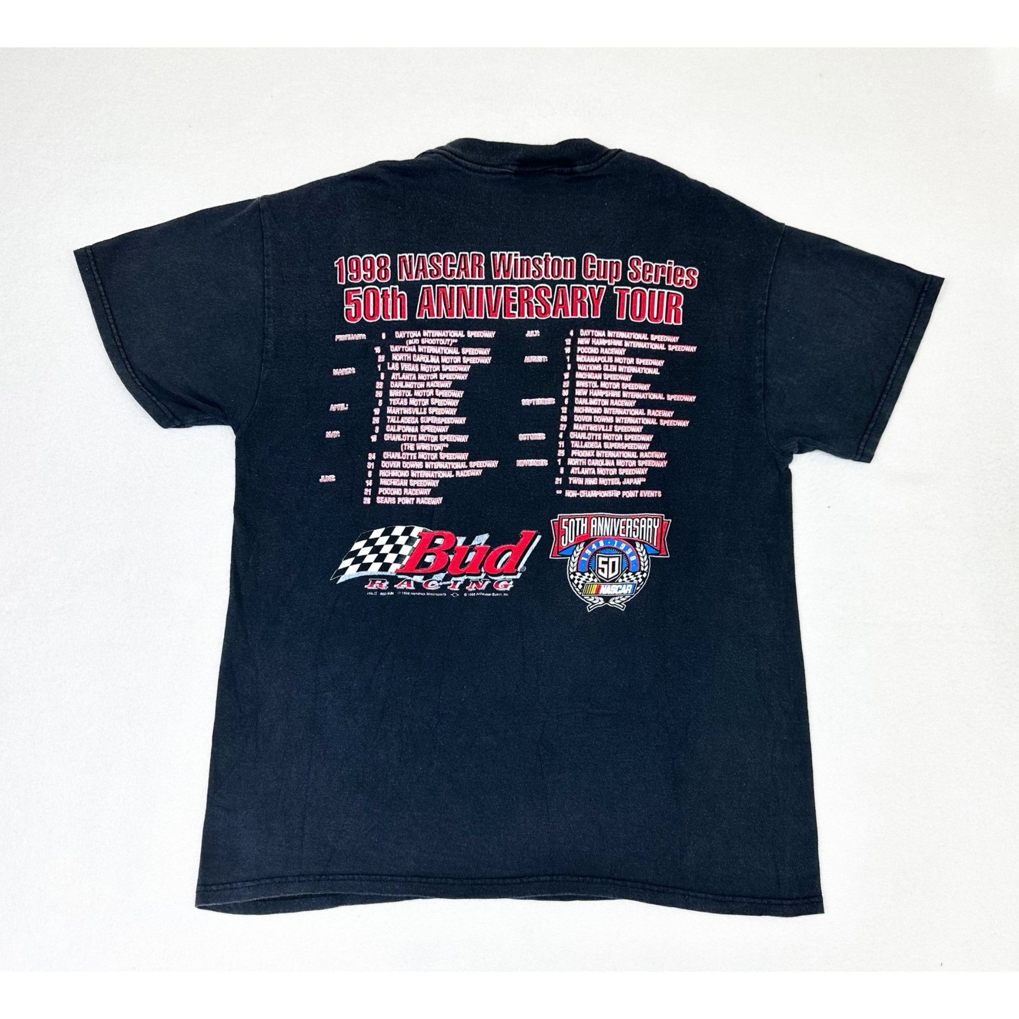 Vintage Vintage 1998 NASCAR Winston Cup T-Shirt Black Large 50th Size US L / EU 52-54 / 3 - 3 Thumbnail
