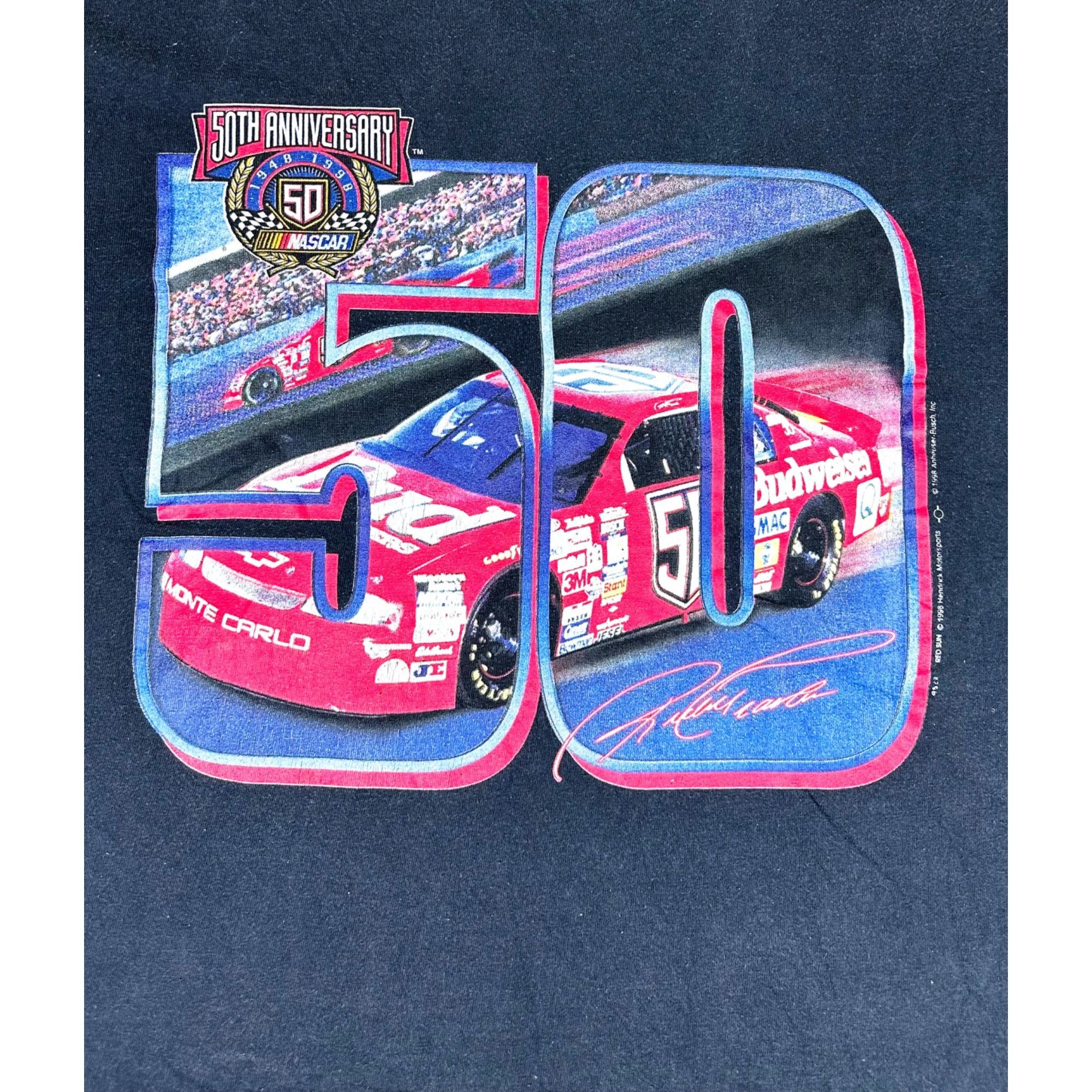 Vintage Vintage 1998 NASCAR Winston Cup T-Shirt Black Large 50th Size US L / EU 52-54 / 3 - 4 Thumbnail