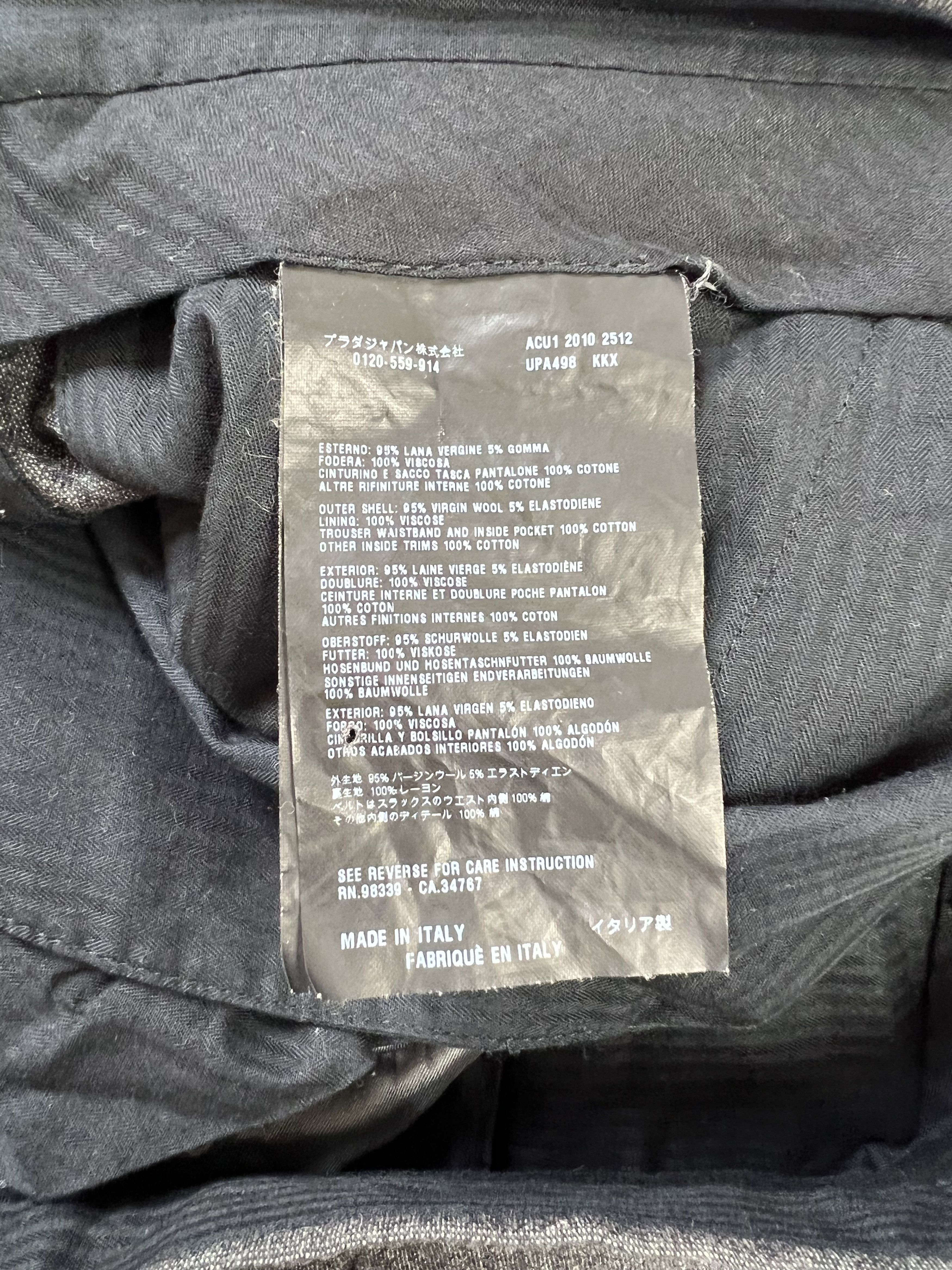 Prada ⚡️QUICK SALE⚡️2010 Prada Dark Grey Wool Pants Trousers Size US 38 / EU 54 - 4 Thumbnail