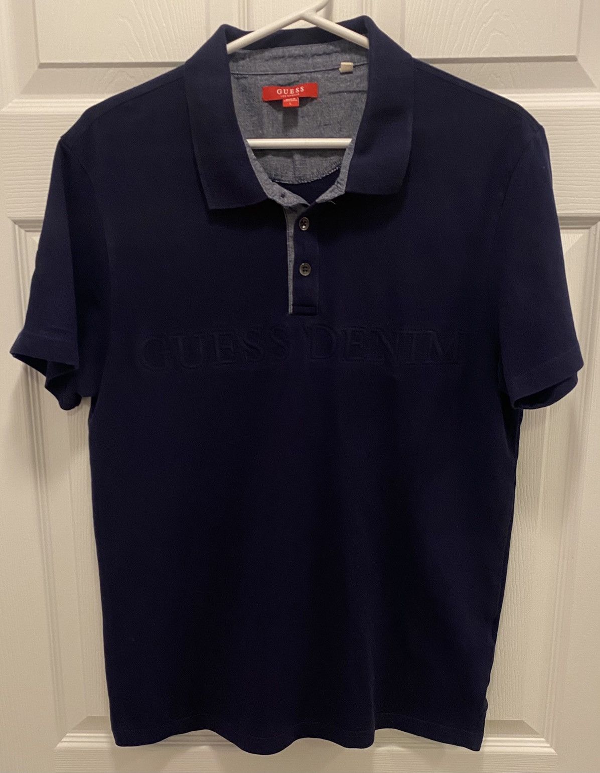 Guess Guess Los Angeles Mens Navy Blue Polo Shirt Guess Denim Size US L / EU 52-54 / 3 - 1 Thumbnail
