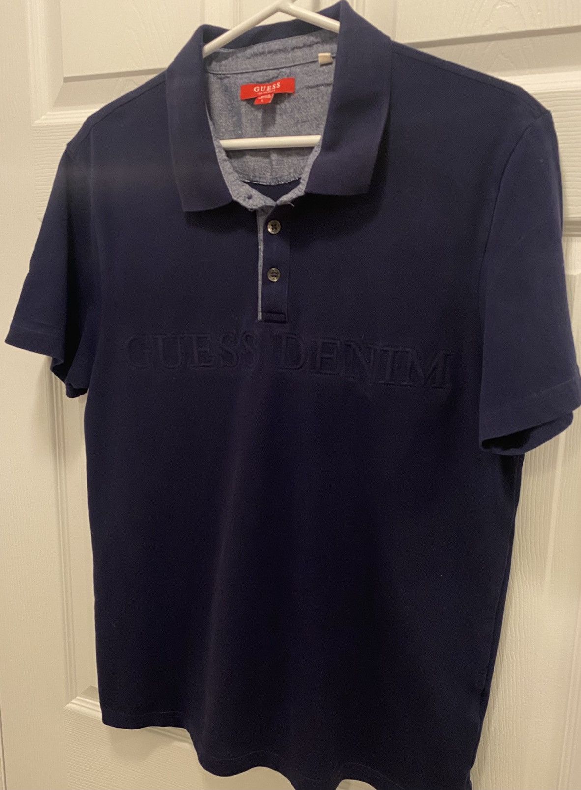 Guess Guess Los Angeles Mens Navy Blue Polo Shirt Guess Denim Size US L / EU 52-54 / 3 - 3 Thumbnail