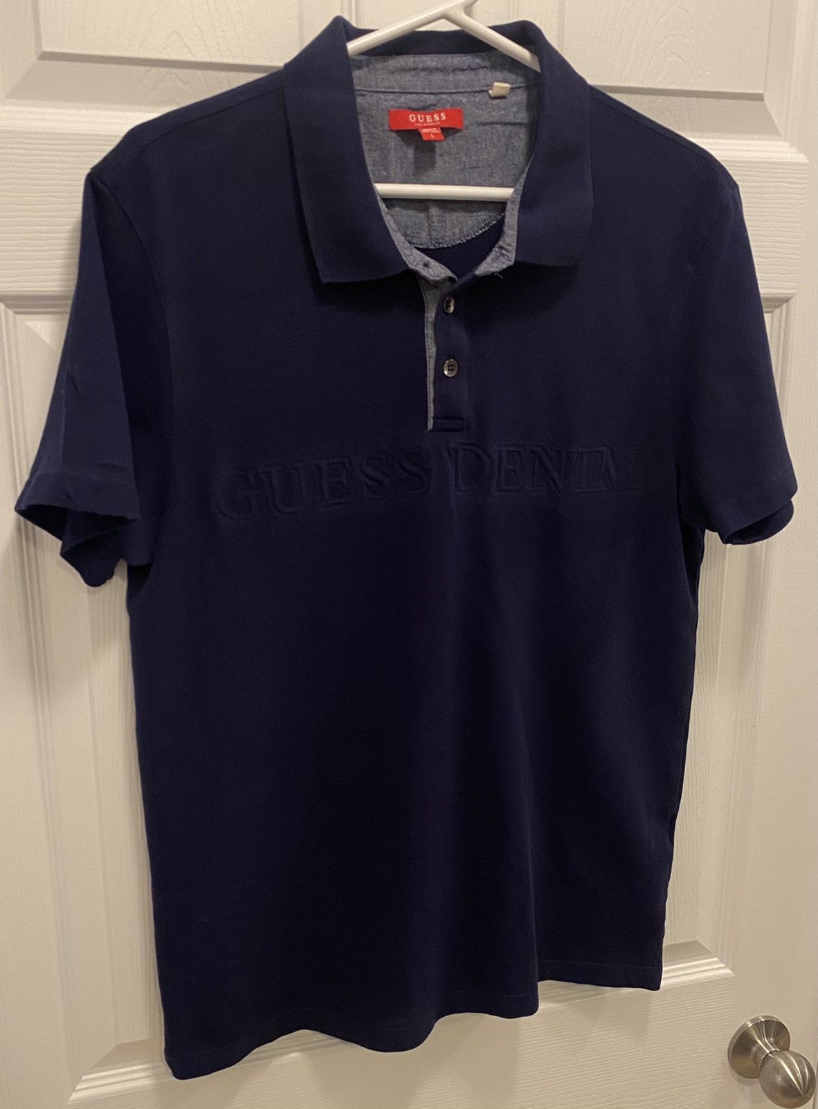 Guess Guess Los Angeles Mens Navy Blue Polo Shirt Guess Denim Size US L / EU 52-54 / 3 - 2 Thumbnail