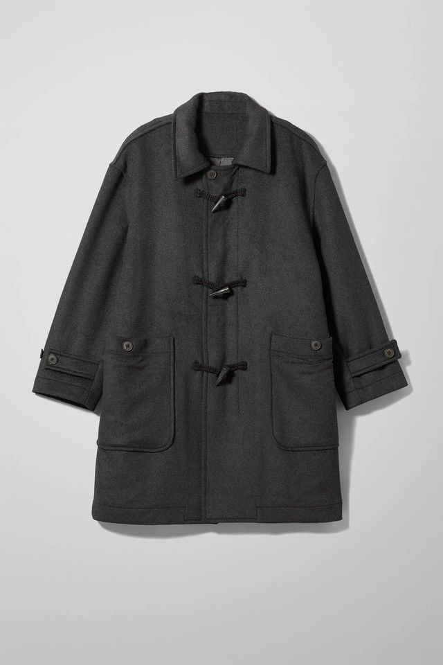 Weekday black oversized duffle coat