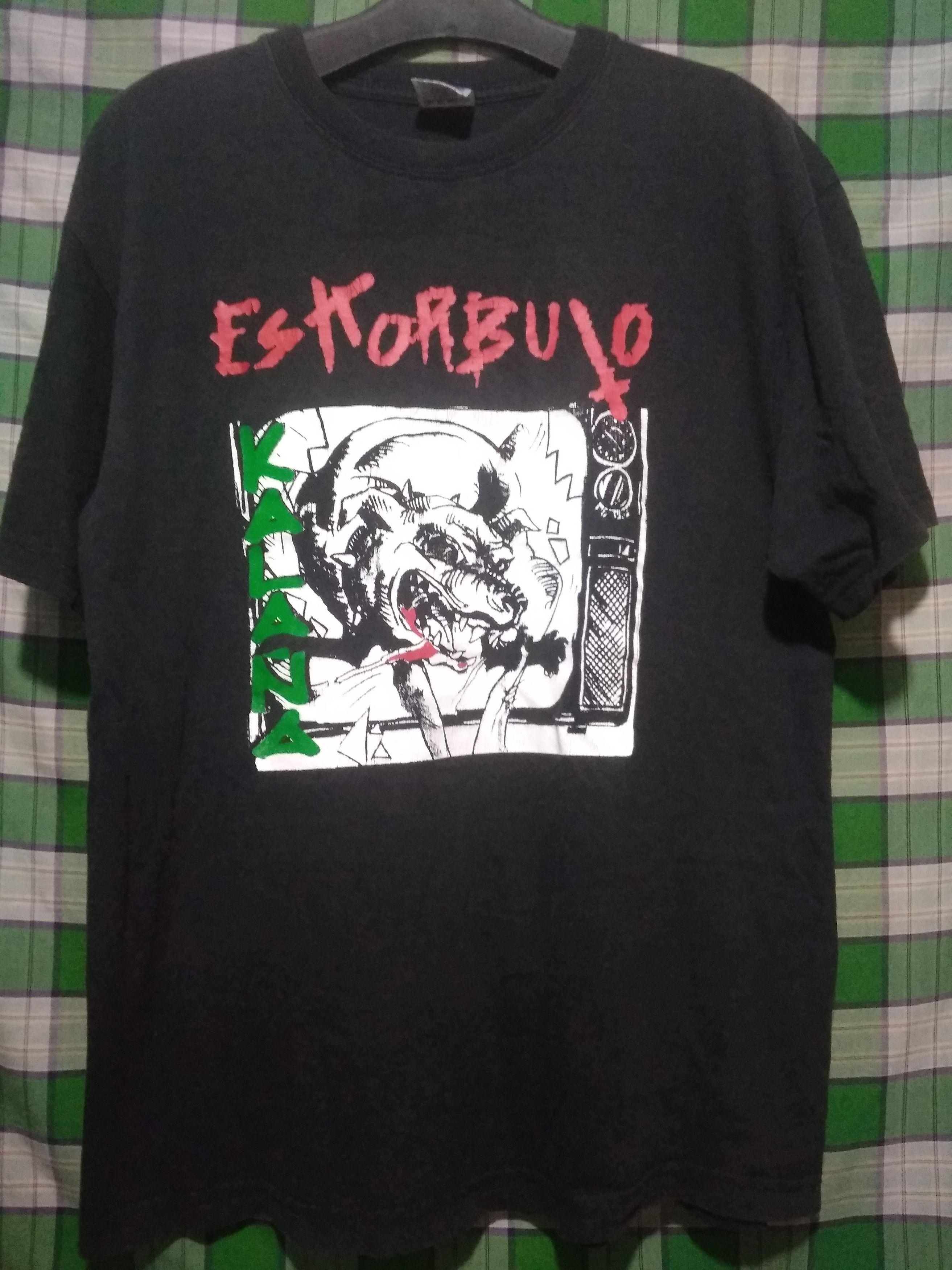 image of Band Tees x Rock T Shirt VTG 1996 Eskorbuto Spanish Punk T Shirt Hardcore Punk in Black (Size XL)