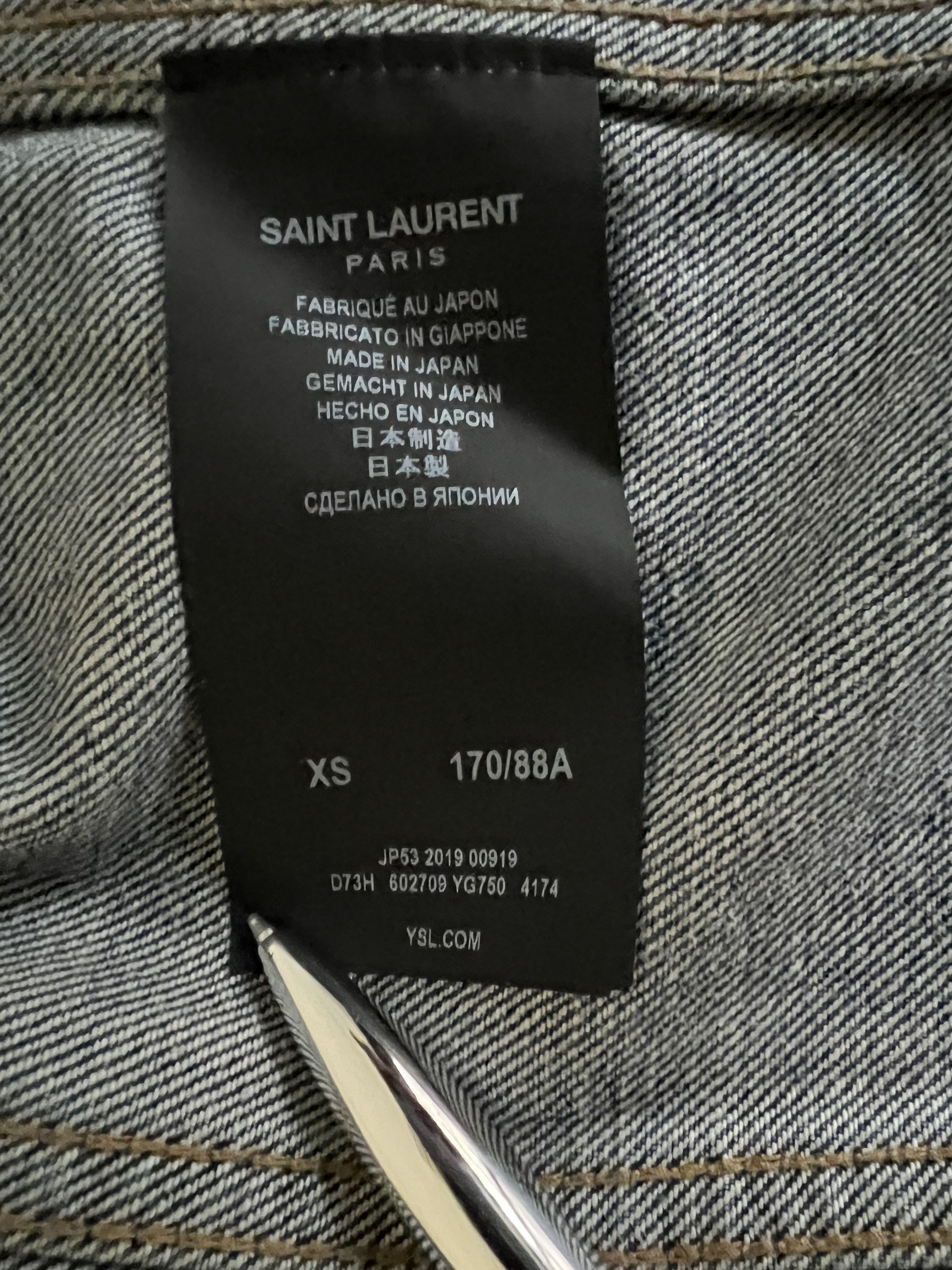 Saint Laurent Paris 1.2K SLP DESTROYED DENIM JACKET Size XS / US 0-2 / IT 36-38 - 11 Thumbnail