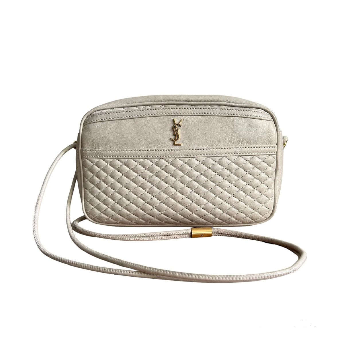 Saint Laurent Lambskin Quilted Victoire Camera Bag