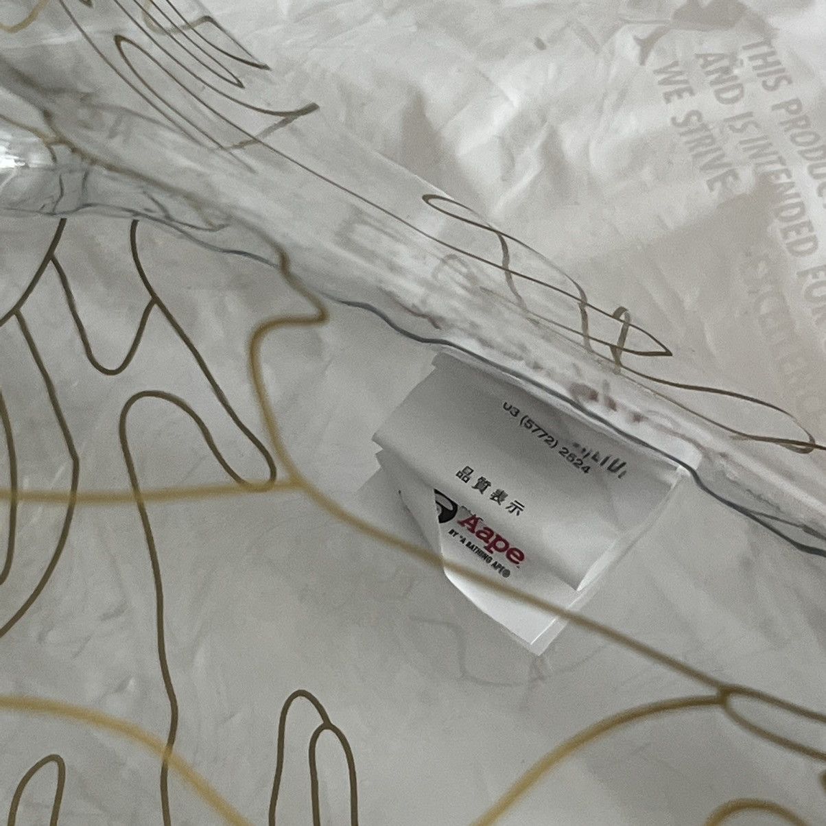 Aape Aape Bathing Ape Tote Shopping Bag Transparent Print Size ONE SIZE - 8 Thumbnail