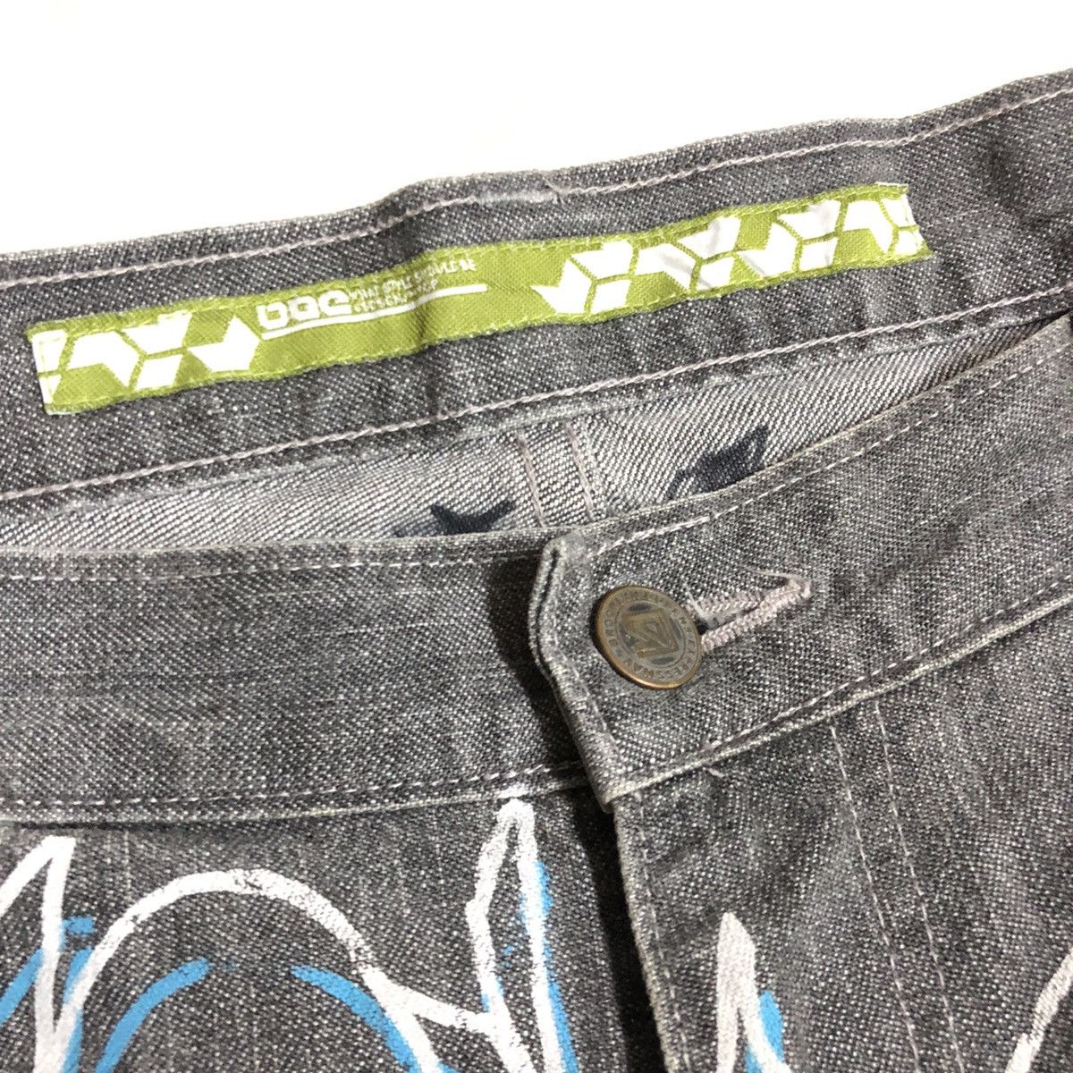 Vintage Vintage BQE Usa Graffiti Art Denim Size US 33 - 2 Thumbnail