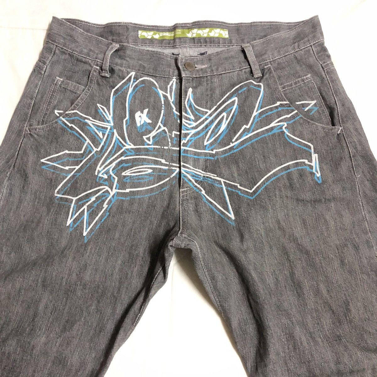 Vintage Vintage BQE Usa Graffiti Art Denim Size US 33 - 5 Thumbnail
