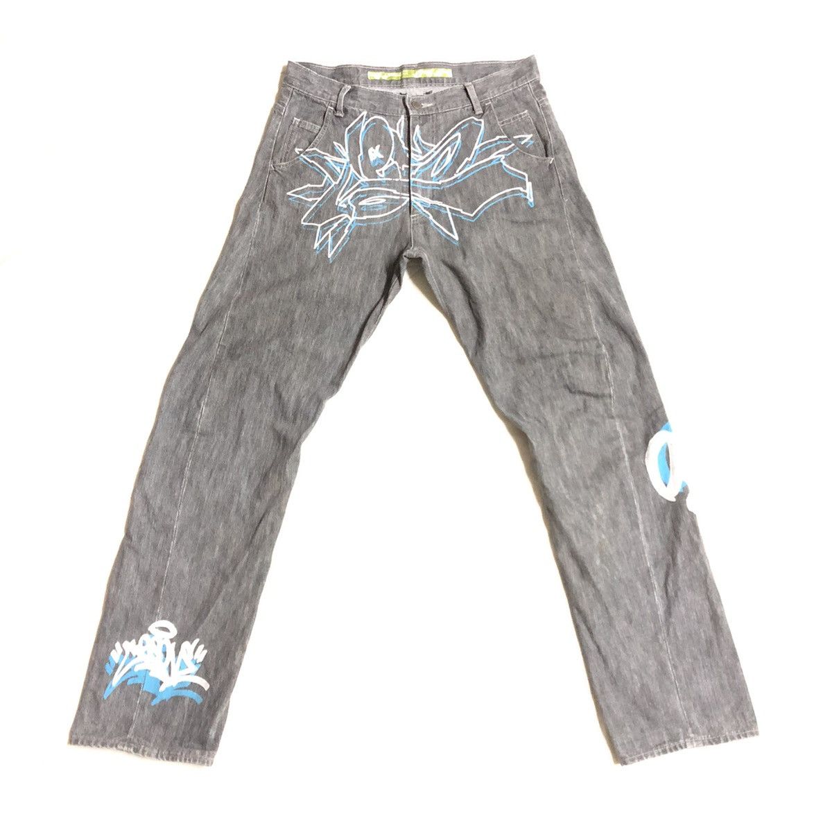 Vintage Vintage BQE Usa Graffiti Art Denim Size US 33 - 1 Thumbnail