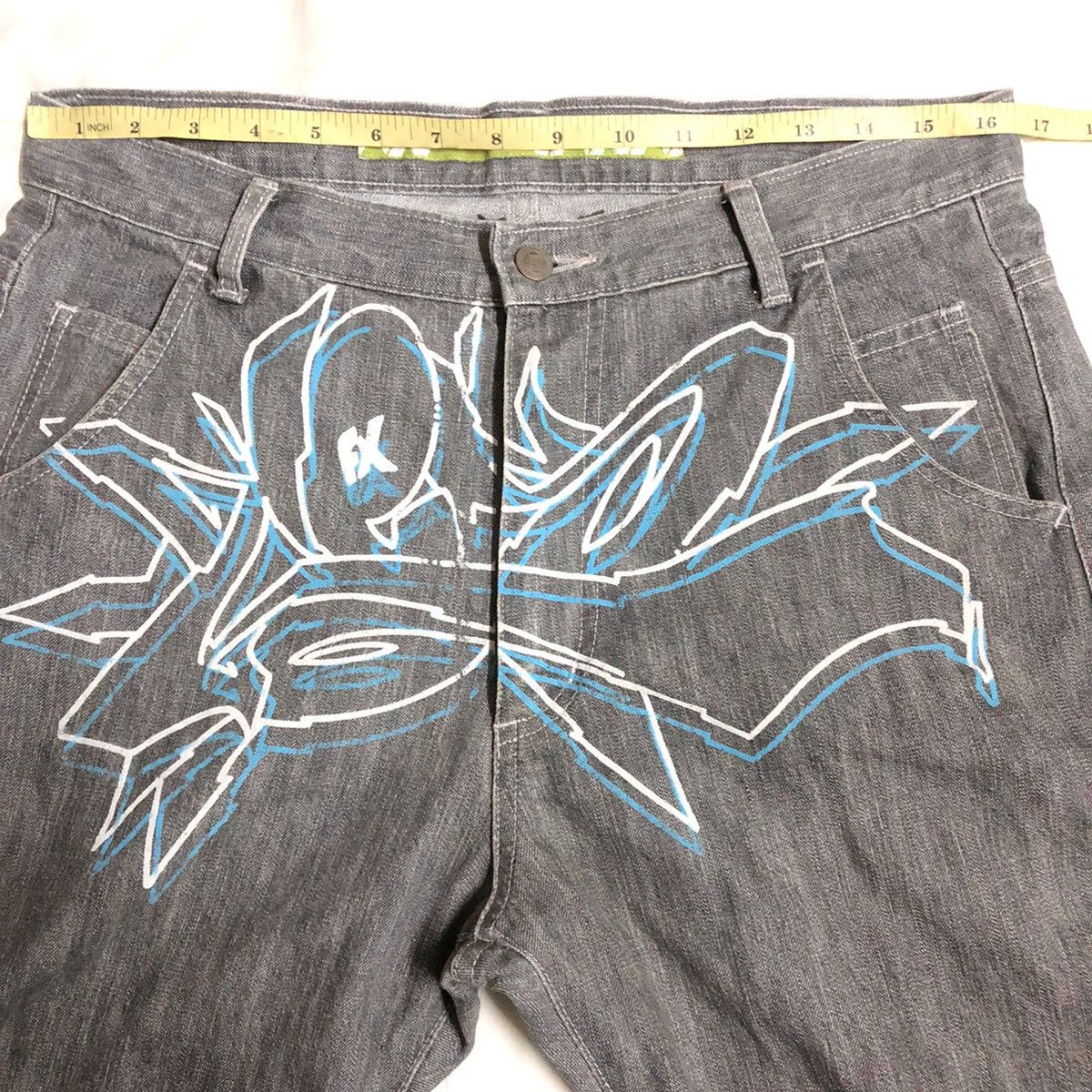 Vintage Vintage BQE Usa Graffiti Art Denim Size US 33 - 7 Thumbnail