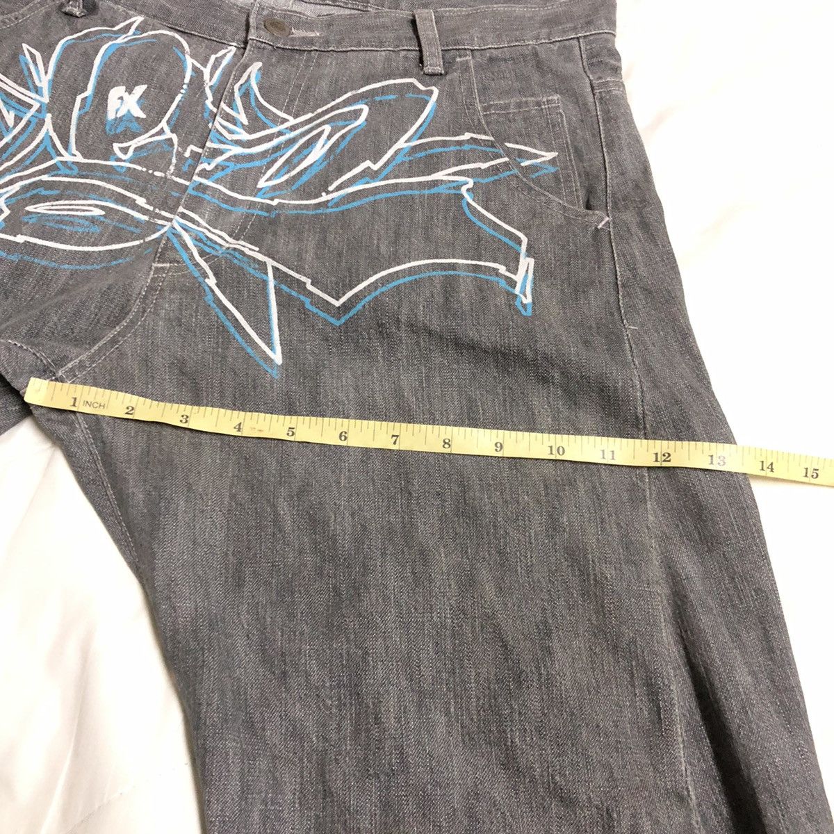 Vintage Vintage BQE Usa Graffiti Art Denim Size US 33 - 8 Thumbnail