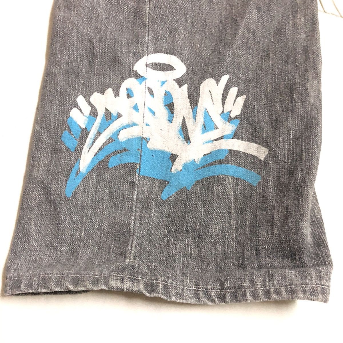 Vintage Vintage BQE Usa Graffiti Art Denim Size US 33 - 6 Thumbnail