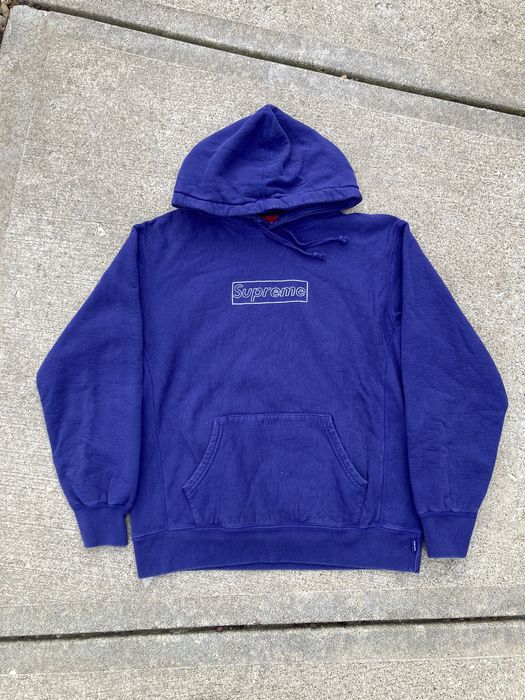 Supreme Supreme Kaws Chalk Box Logo Hoodie SS21 Washed Navy | Grailed