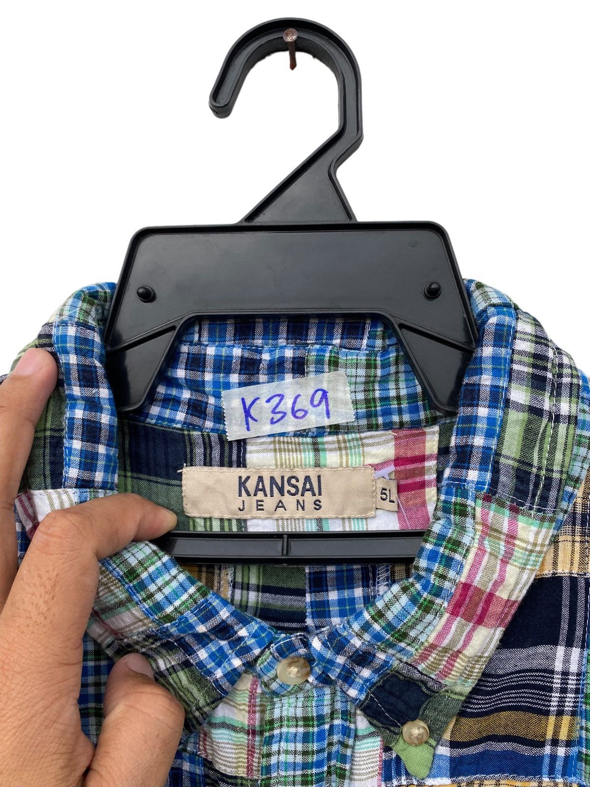 Kansai Yamamoto Vintage Kansai Jeans By Kansai Yamamoto Patchwork Shirt Size US XXL / EU 58 / 5 - 5 Thumbnail