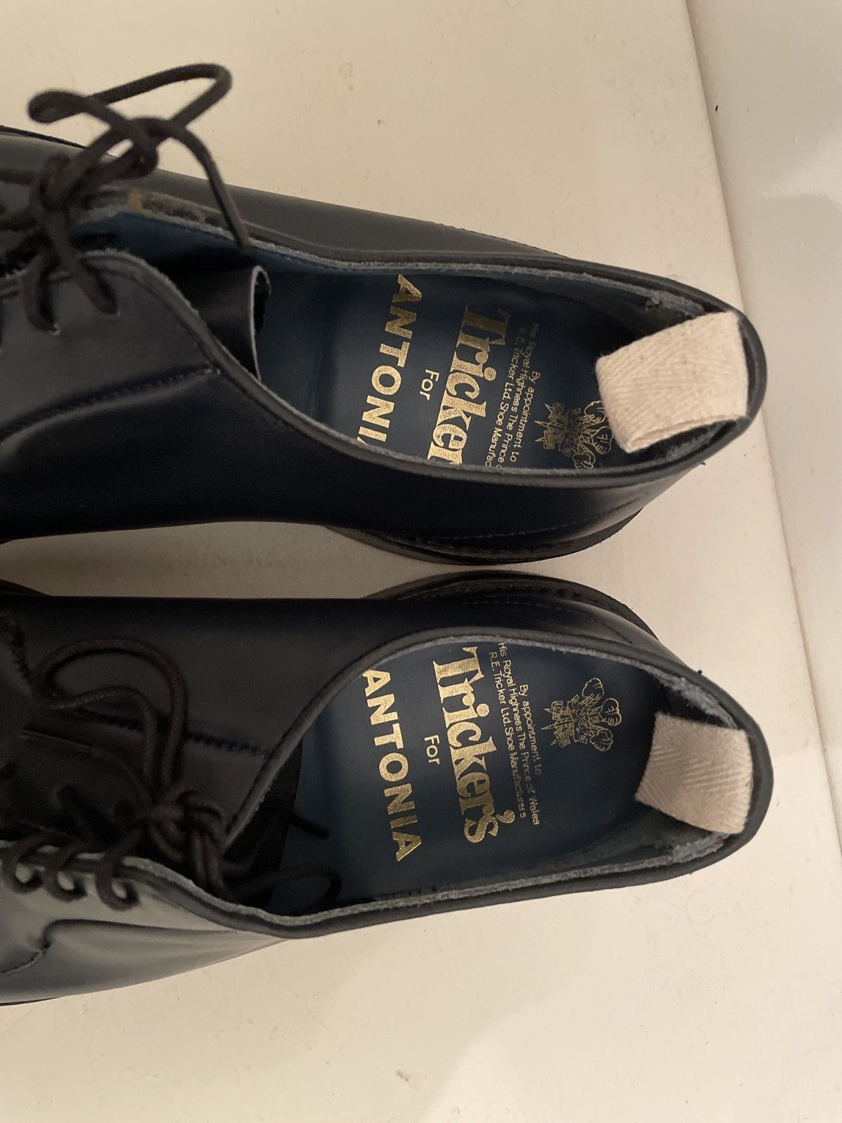 Tricker's Trickers for Antonia Navy Leather Derby Shoes Size US 7.5 / EU 40-41 - 2 Thumbnail