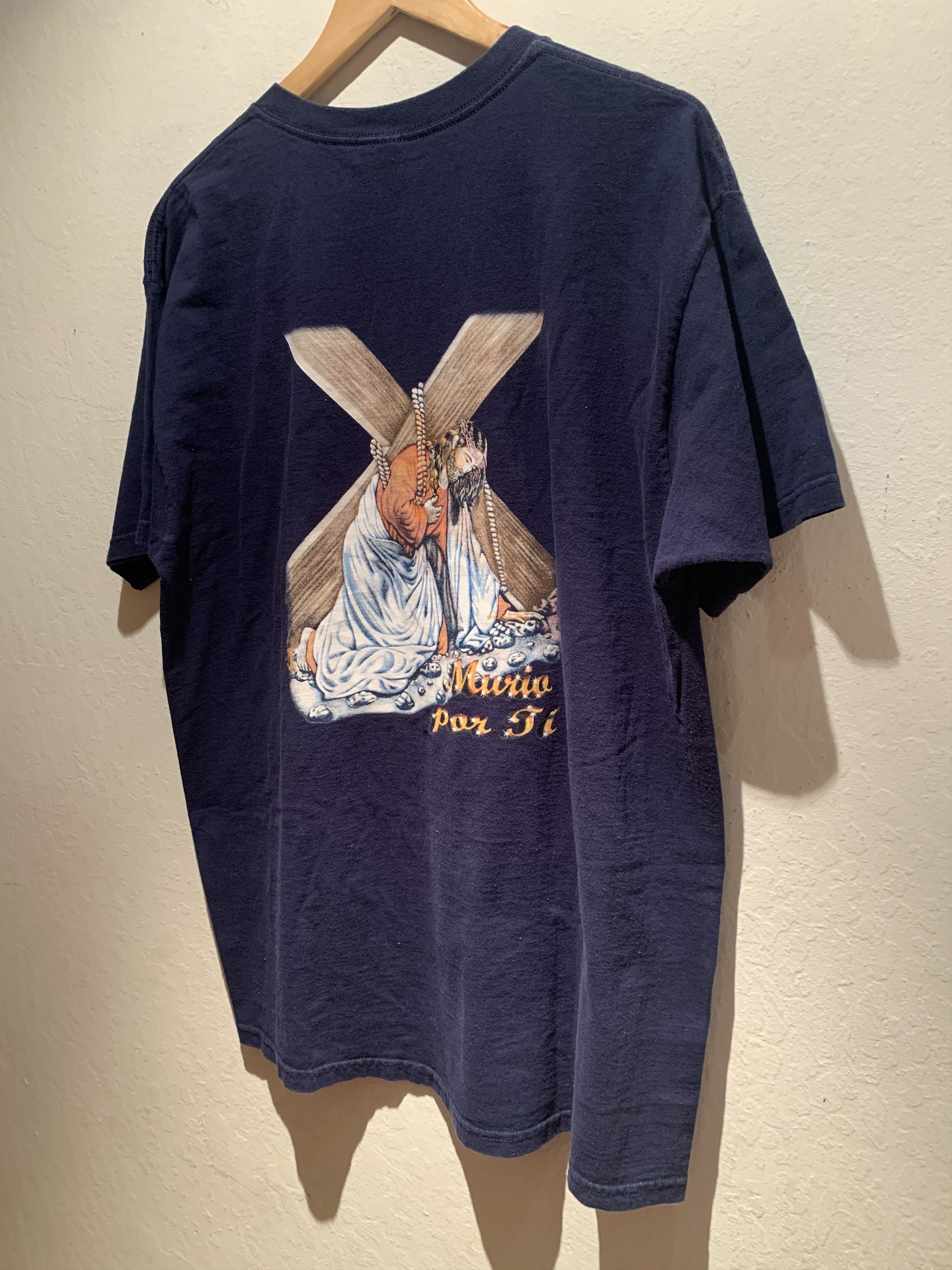 Vintage *RARE* Vintage Jesus Christ Murio Por Ti Died For You Shirt Size US XL / EU 56 / 4 - 1 Thumbnail