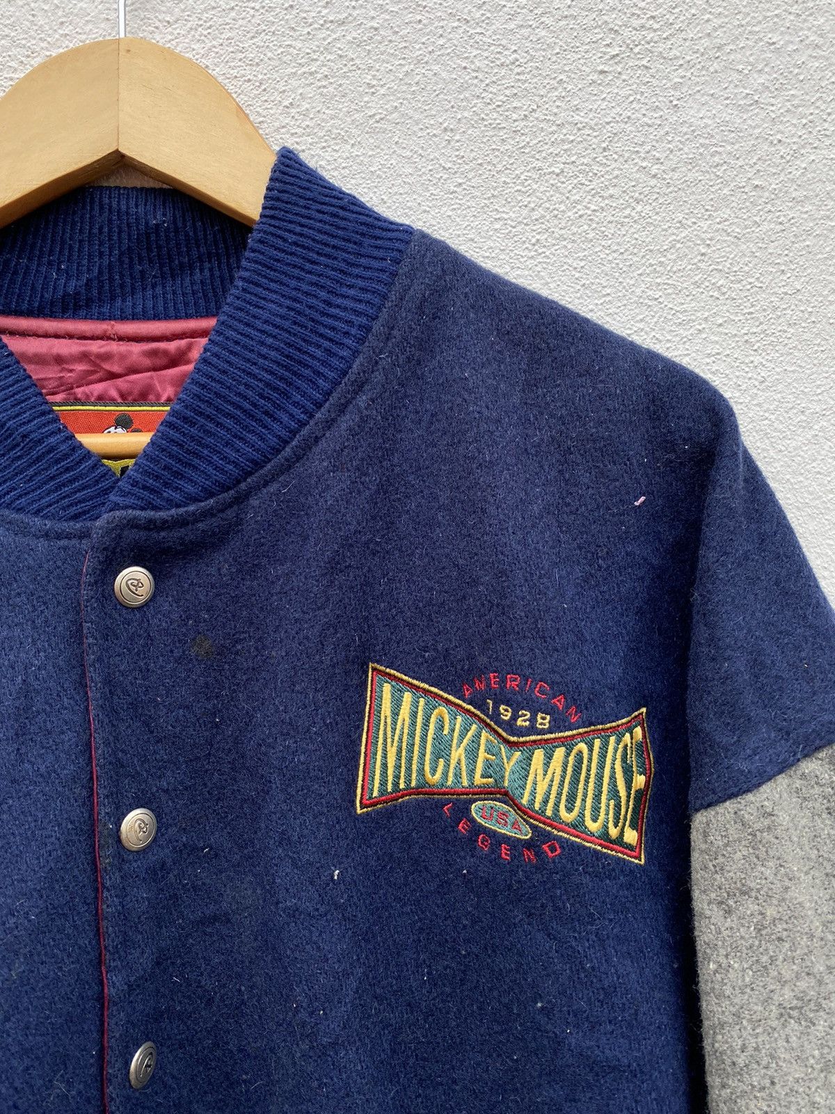 Mickey Mouse × Vintage Vintage Mickey Mouse Embroidery Varsity jacket wool jacket Size US M / EU 48-50 / 2 - 10 Thumbnail