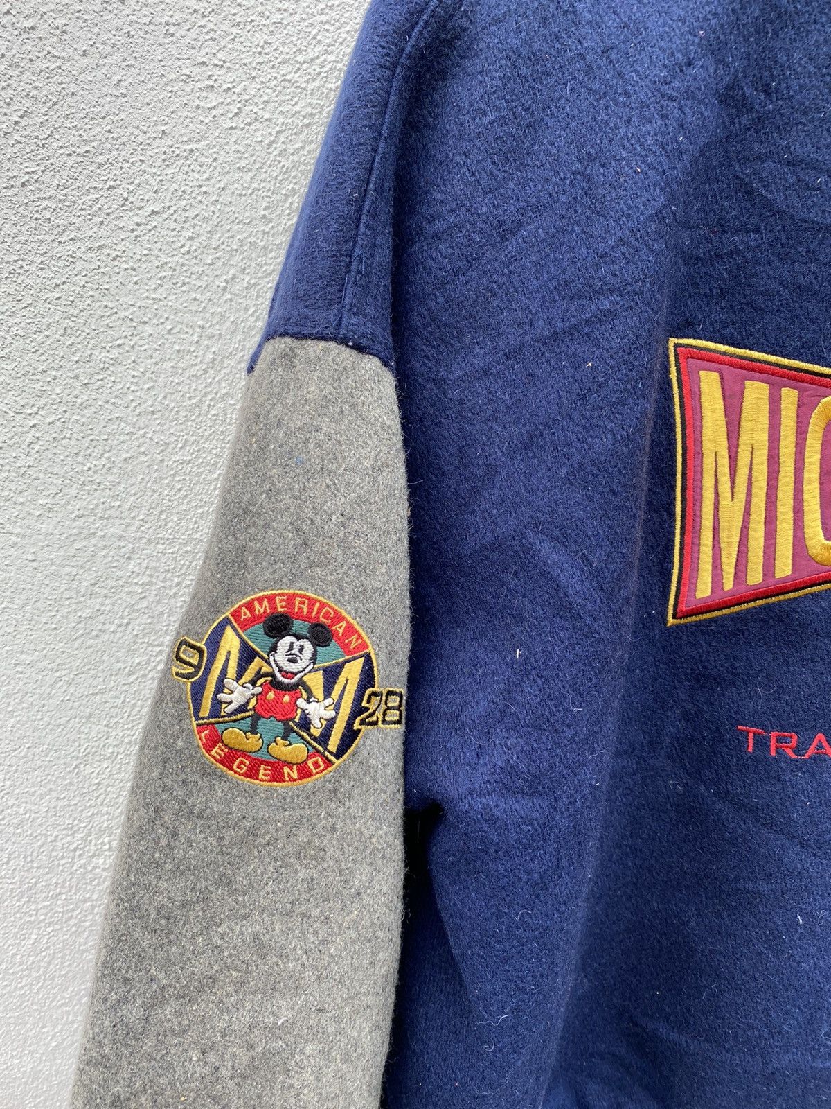 Mickey Mouse × Vintage Vintage Mickey Mouse Embroidery Varsity jacket wool jacket Size US M / EU 48-50 / 2 - 7 Thumbnail