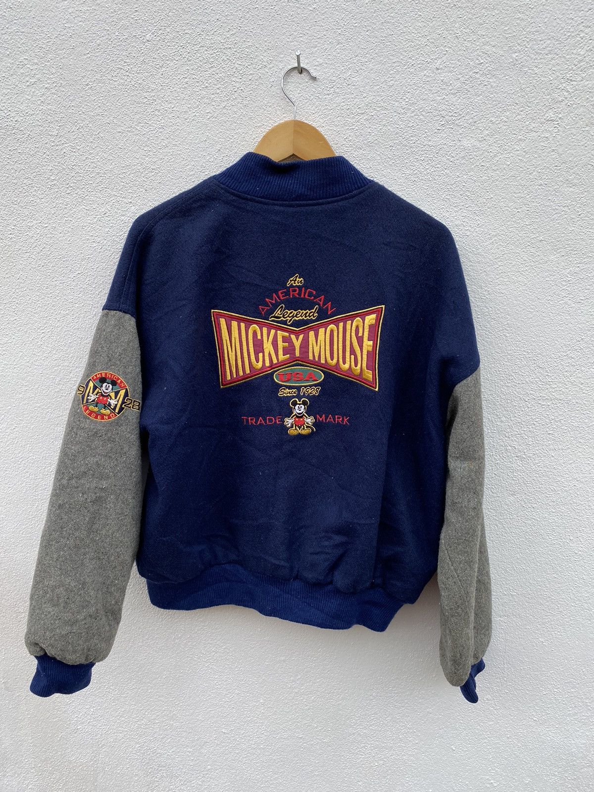Mickey Mouse × Vintage Vintage Mickey Mouse Embroidery Varsity jacket wool jacket Size US M / EU 48-50 / 2 - 1 Thumbnail
