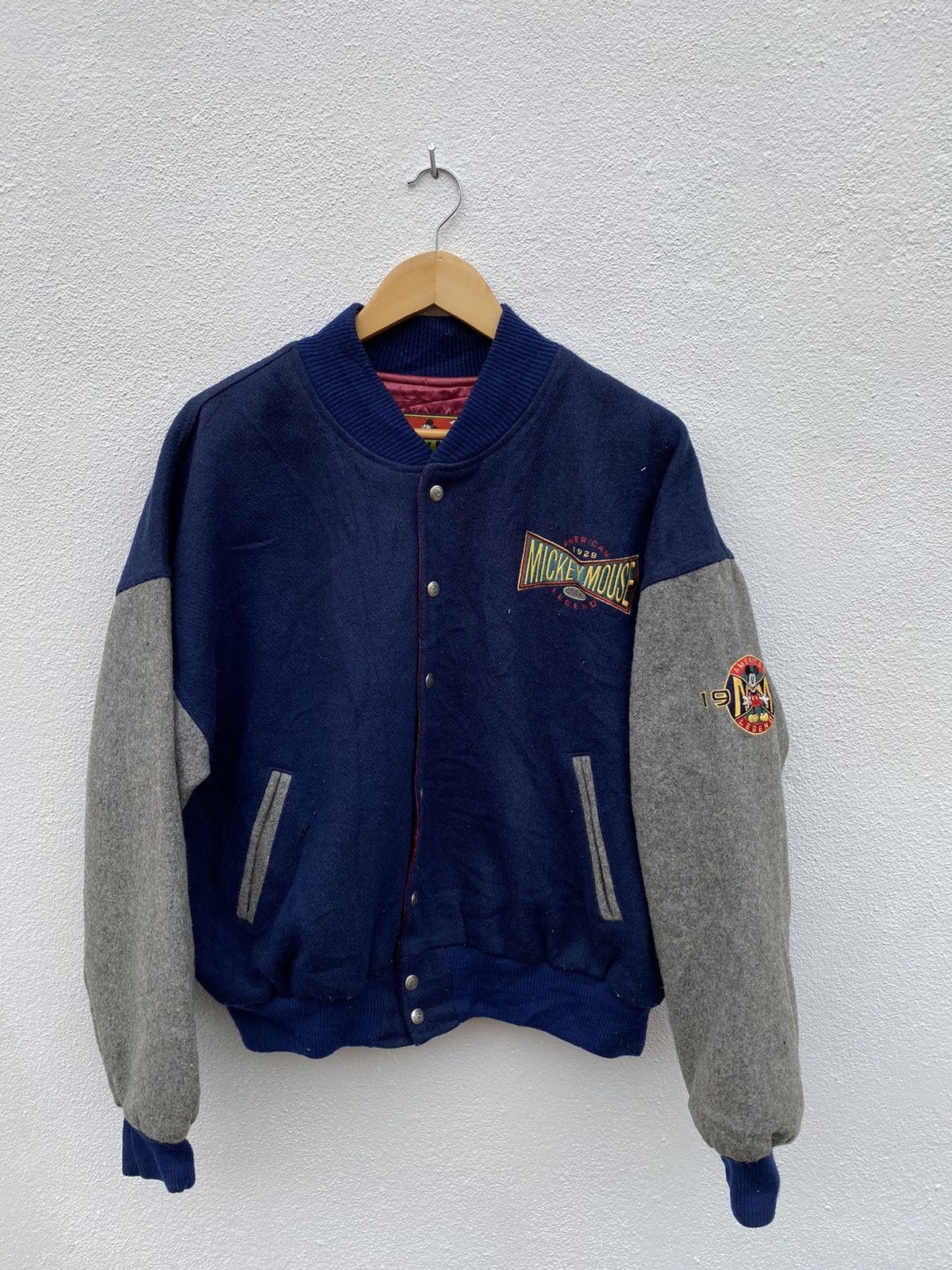 Mickey Mouse × Vintage Vintage Mickey Mouse Embroidery Varsity jacket wool jacket Size US M / EU 48-50 / 2 - 2 Thumbnail