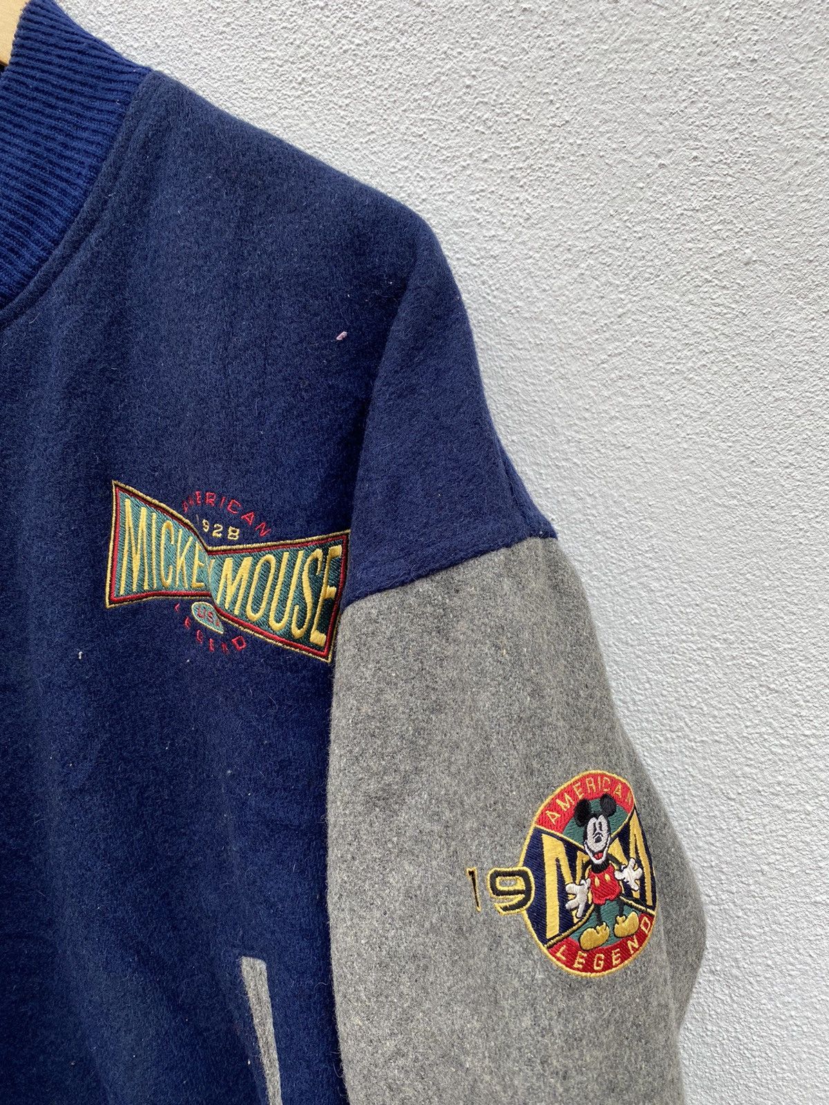 Mickey Mouse × Vintage Vintage Mickey Mouse Embroidery Varsity jacket wool jacket Size US M / EU 48-50 / 2 - 11 Thumbnail