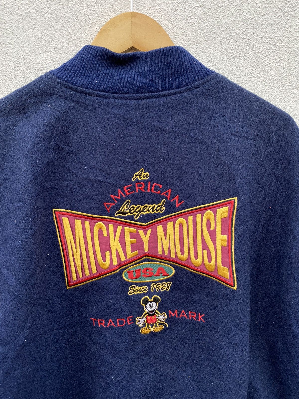 Mickey Mouse × Vintage Vintage Mickey Mouse Embroidery Varsity jacket wool jacket Size US M / EU 48-50 / 2 - 6 Thumbnail