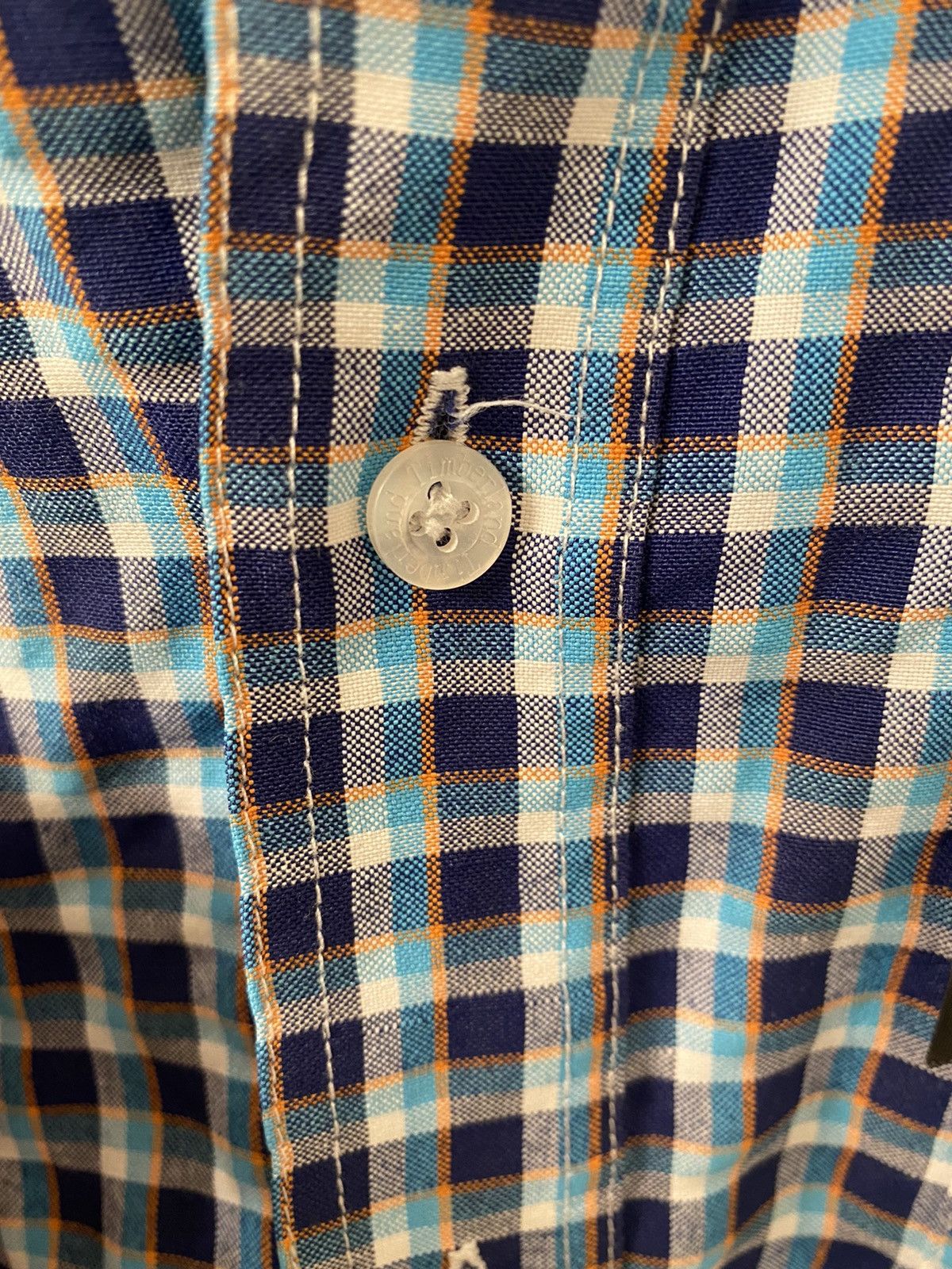 Timberland × Vintage Vintage Timberland Weathergear Blue Plaid Button Up Shirt Size US M / EU 48-50 / 2 - 9 Thumbnail