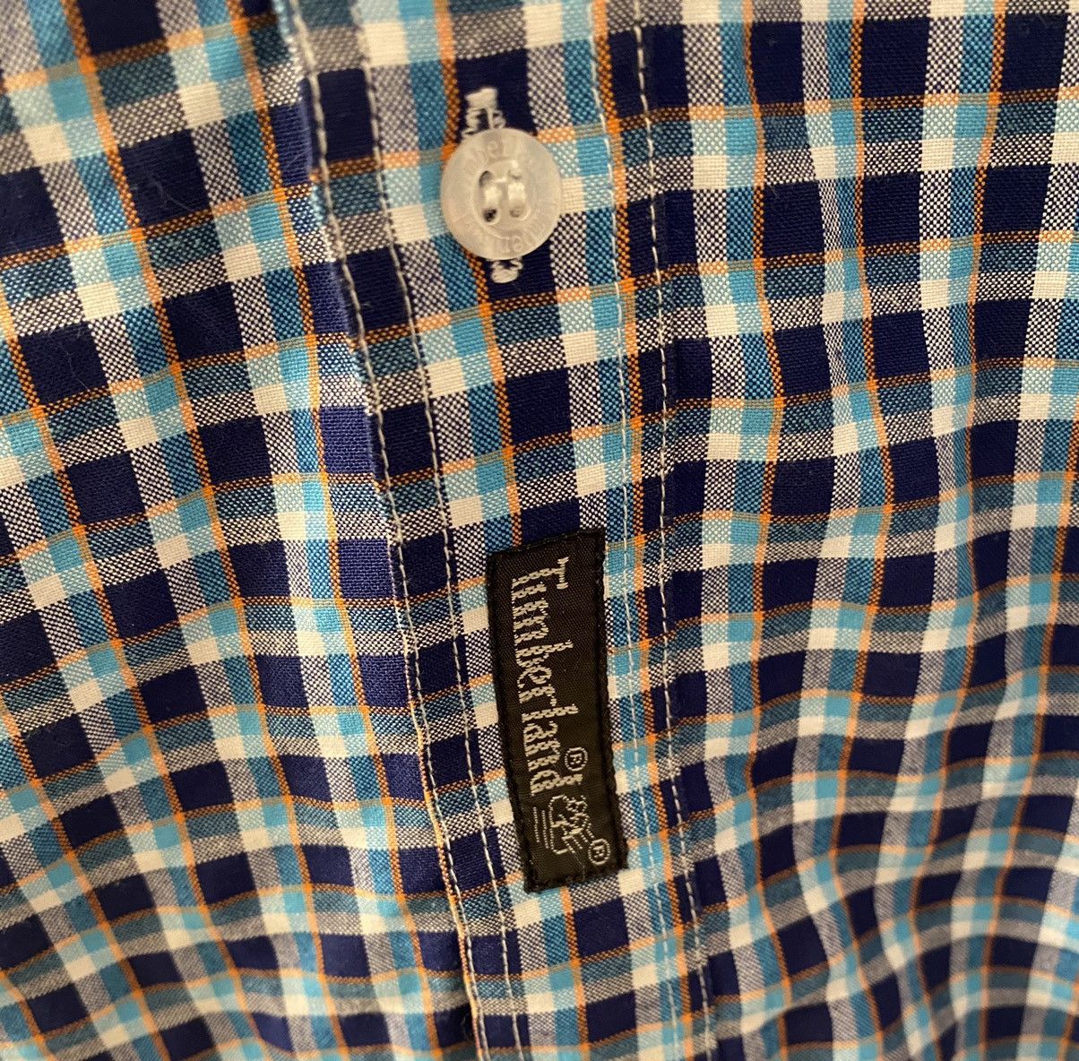 Timberland × Vintage Vintage Timberland Weathergear Blue Plaid Button Up Shirt Size US M / EU 48-50 / 2 - 8 Thumbnail