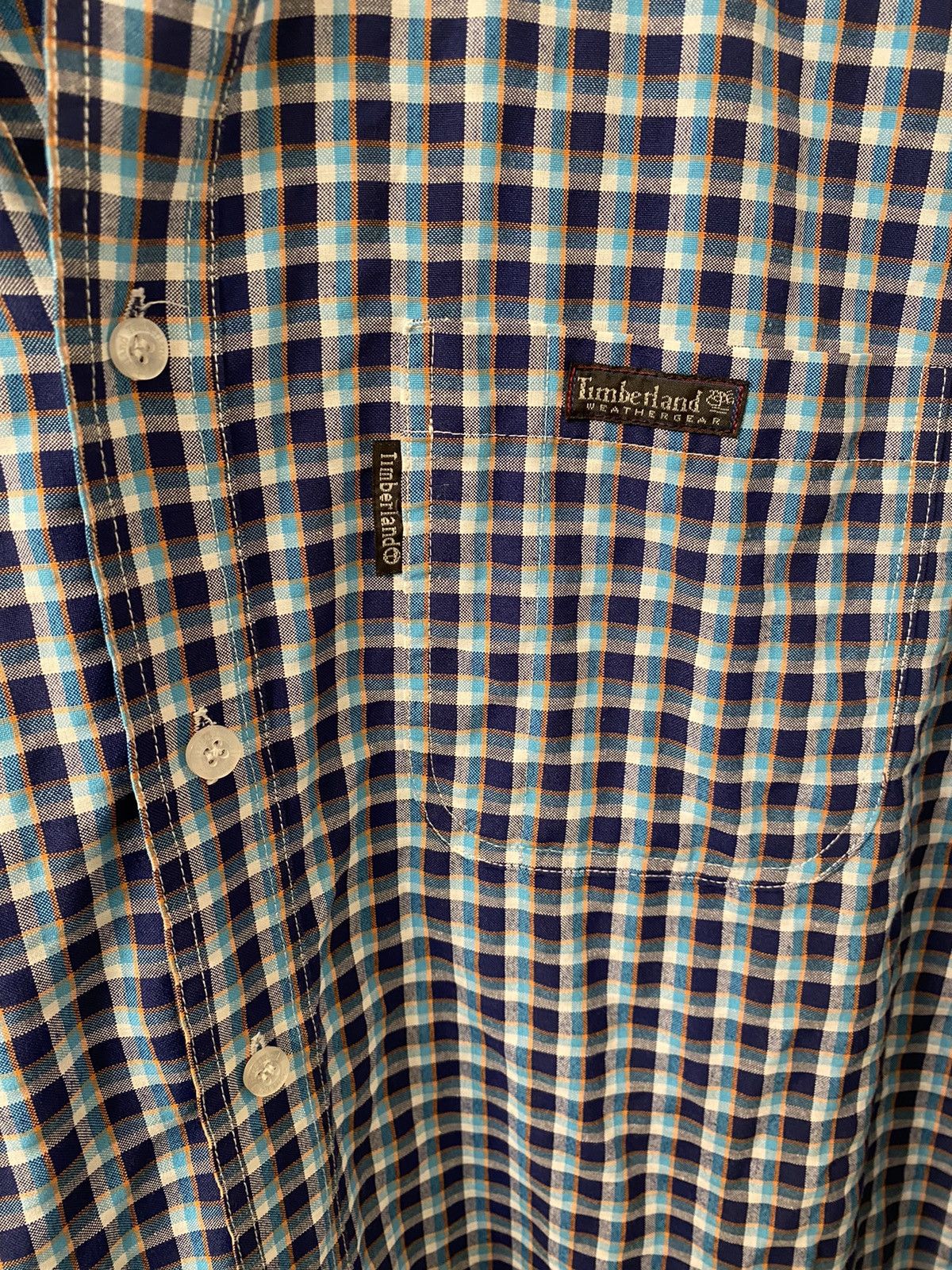 Timberland × Vintage Vintage Timberland Weathergear Blue Plaid Button Up Shirt Size US M / EU 48-50 / 2 - 7 Thumbnail