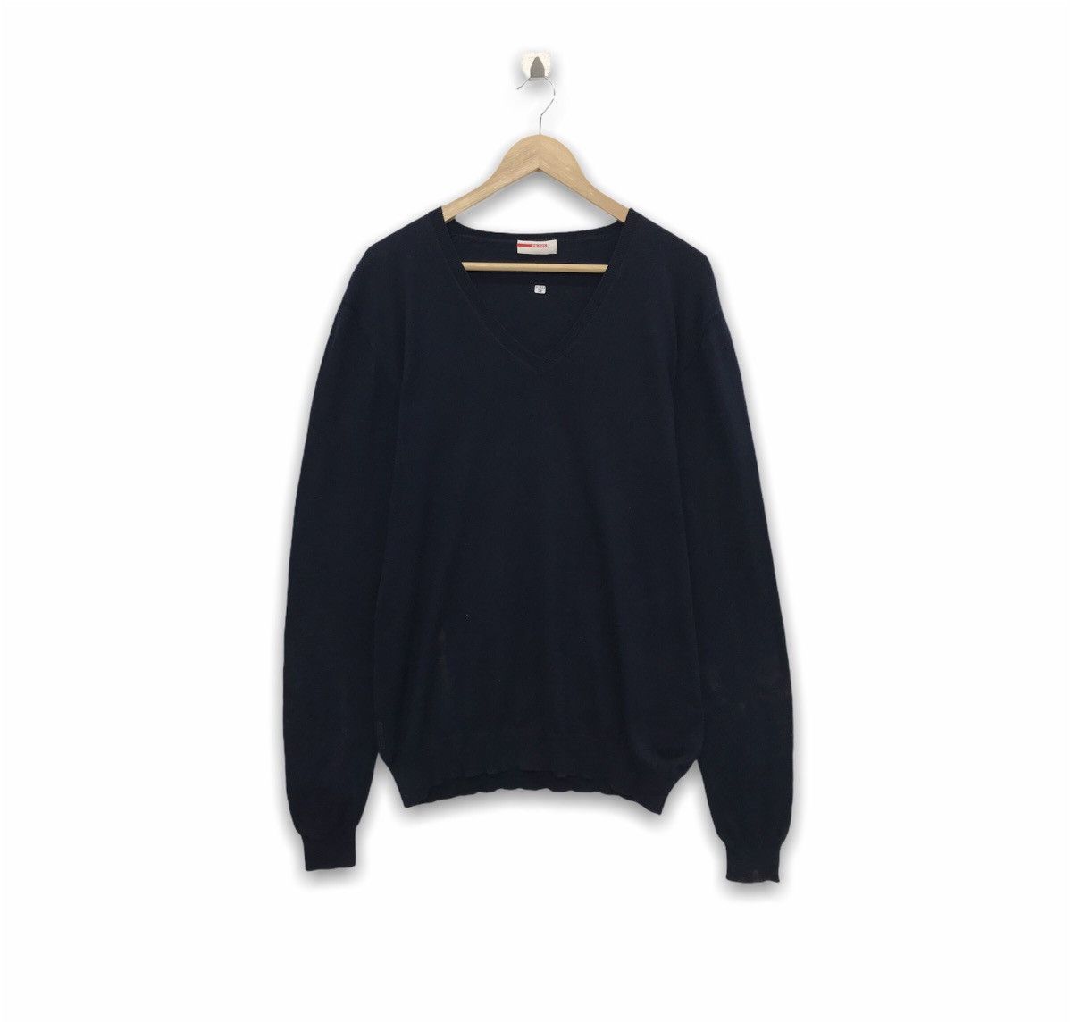 Rare!! Prada Long Sleeve V Neck Tee