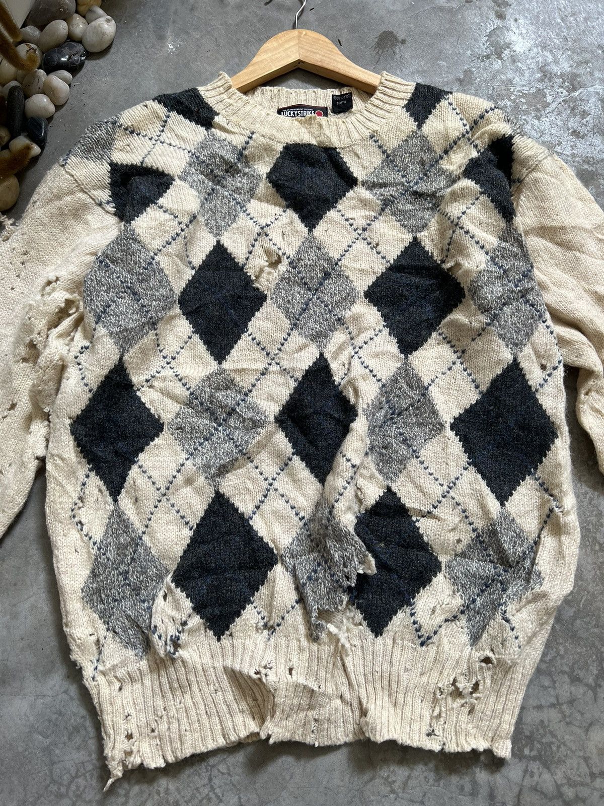 Vintage SICK 🔥 Trashed Knitwear LuckyStrike Kurt Cobain Size US L / EU 52-54 / 3 - 16 Thumbnail