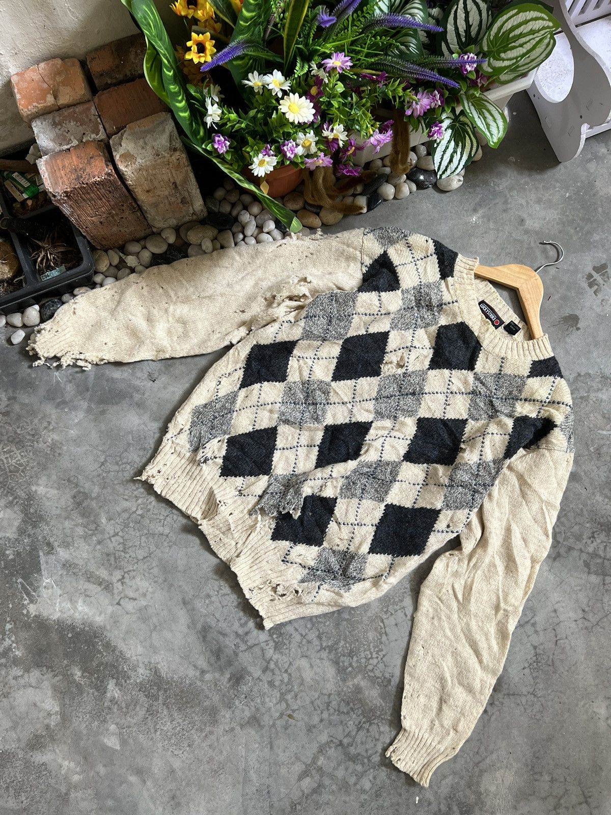 Vintage SICK 🔥 Trashed Knitwear LuckyStrike Kurt Cobain Size US L / EU 52-54 / 3 - 4 Thumbnail