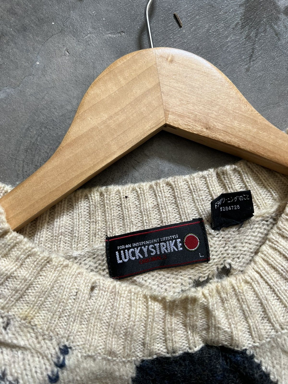 Vintage SICK 🔥 Trashed Knitwear LuckyStrike Kurt Cobain Size US L / EU 52-54 / 3 - 10 Thumbnail
