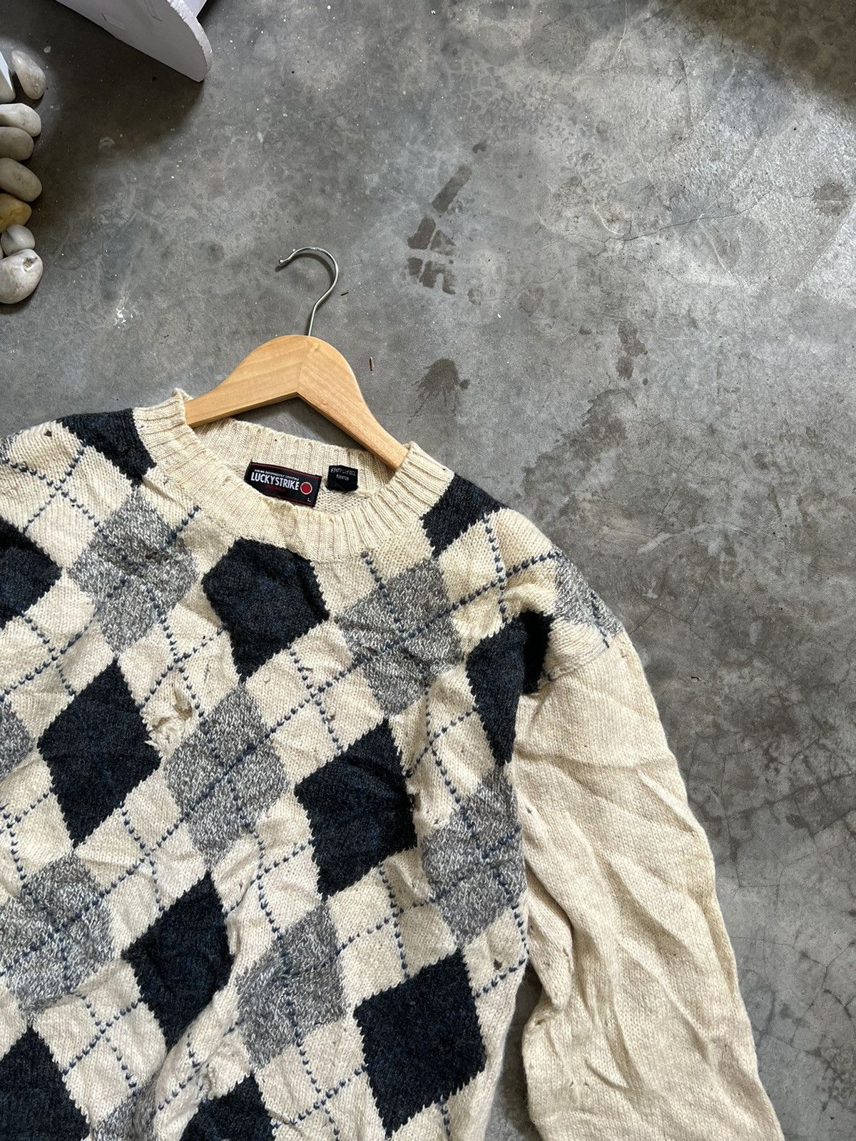 Vintage SICK 🔥 Trashed Knitwear LuckyStrike Kurt Cobain Size US L / EU 52-54 / 3 - 8 Thumbnail
