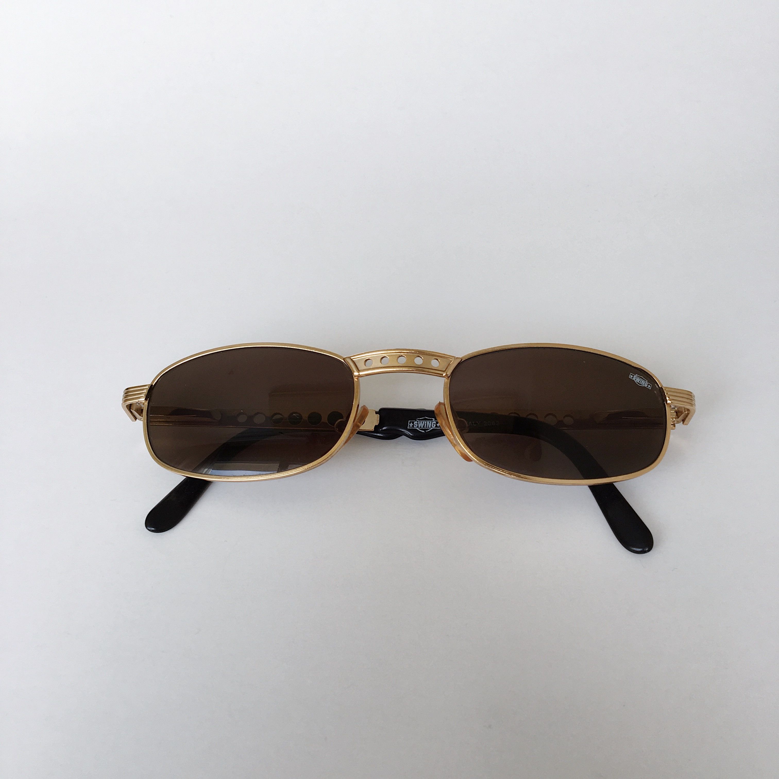 Vintage Swing Vintage Square Sunglasses Gold Frame 90's NOS Size ONE SIZE - 3 Thumbnail